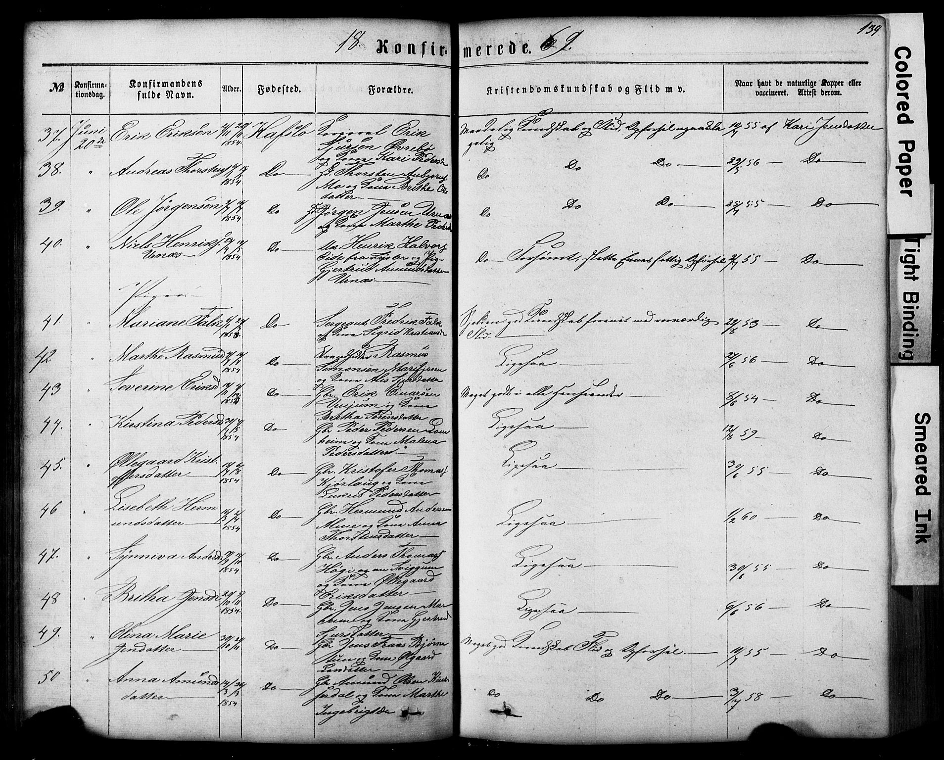 Hafslo sokneprestembete, AV/SAB-A-80301/H/Hab/Haba/L0001: Parish register (copy) no. A 1, 1866-1908, p. 139