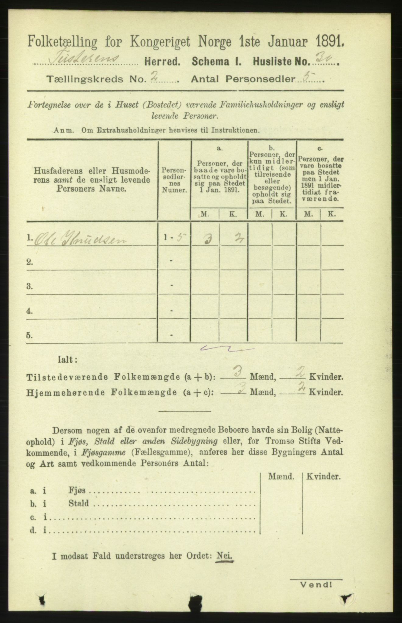 RA, 1891 census for 1572 Tustna, 1891, p. 671