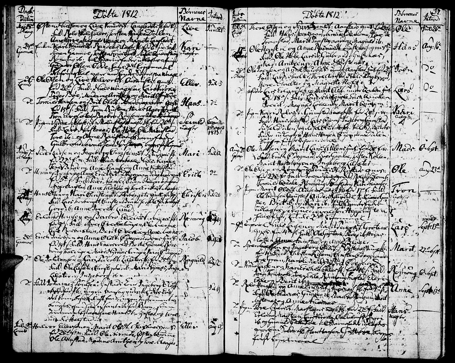 Lom prestekontor, AV/SAH-PREST-070/K/L0003: Parish register (official) no. 3, 1801-1825, p. 37