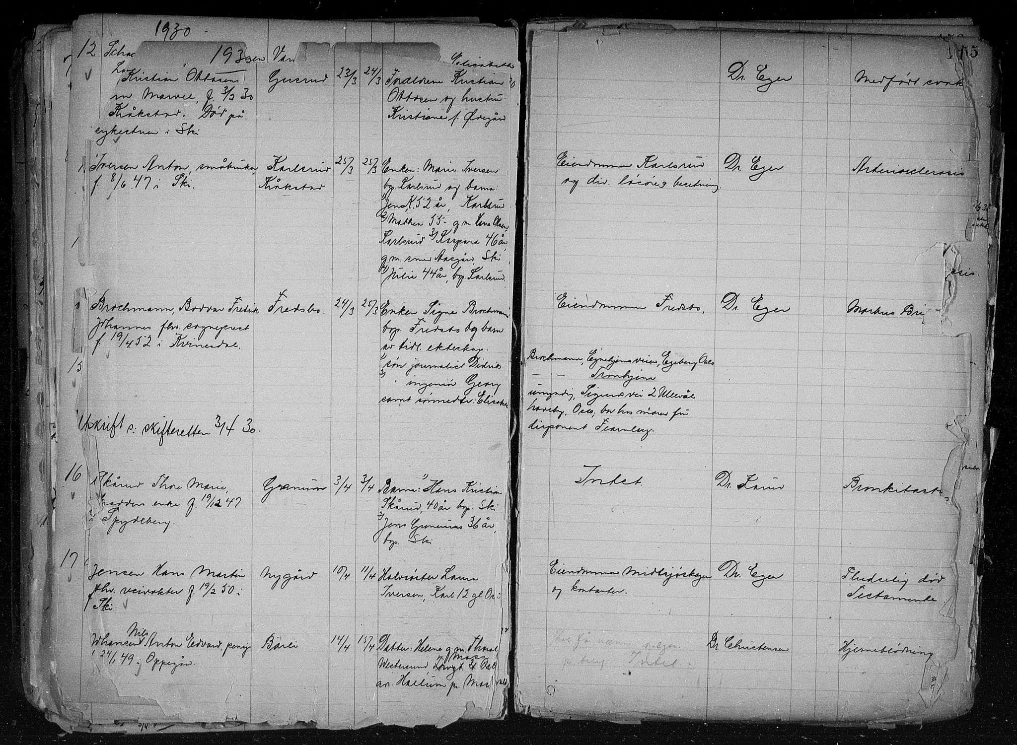 Ski lensmannskontor, AV/SAO-A-10109/H/Ha/Haa/L0001: Dødsfallsprotokoll, 1889-1932, p. 152