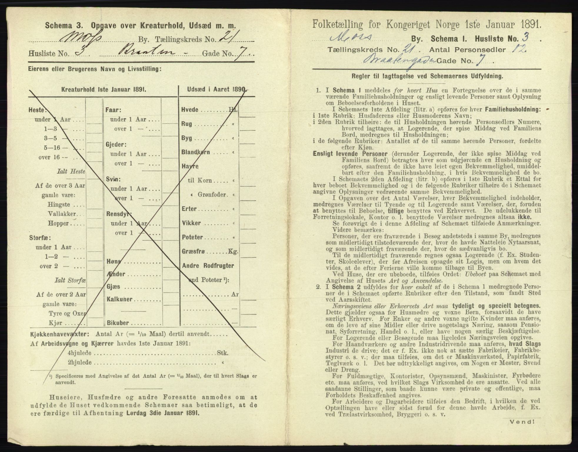 RA, 1891 census for 0104 Moss, 1891, p. 1280