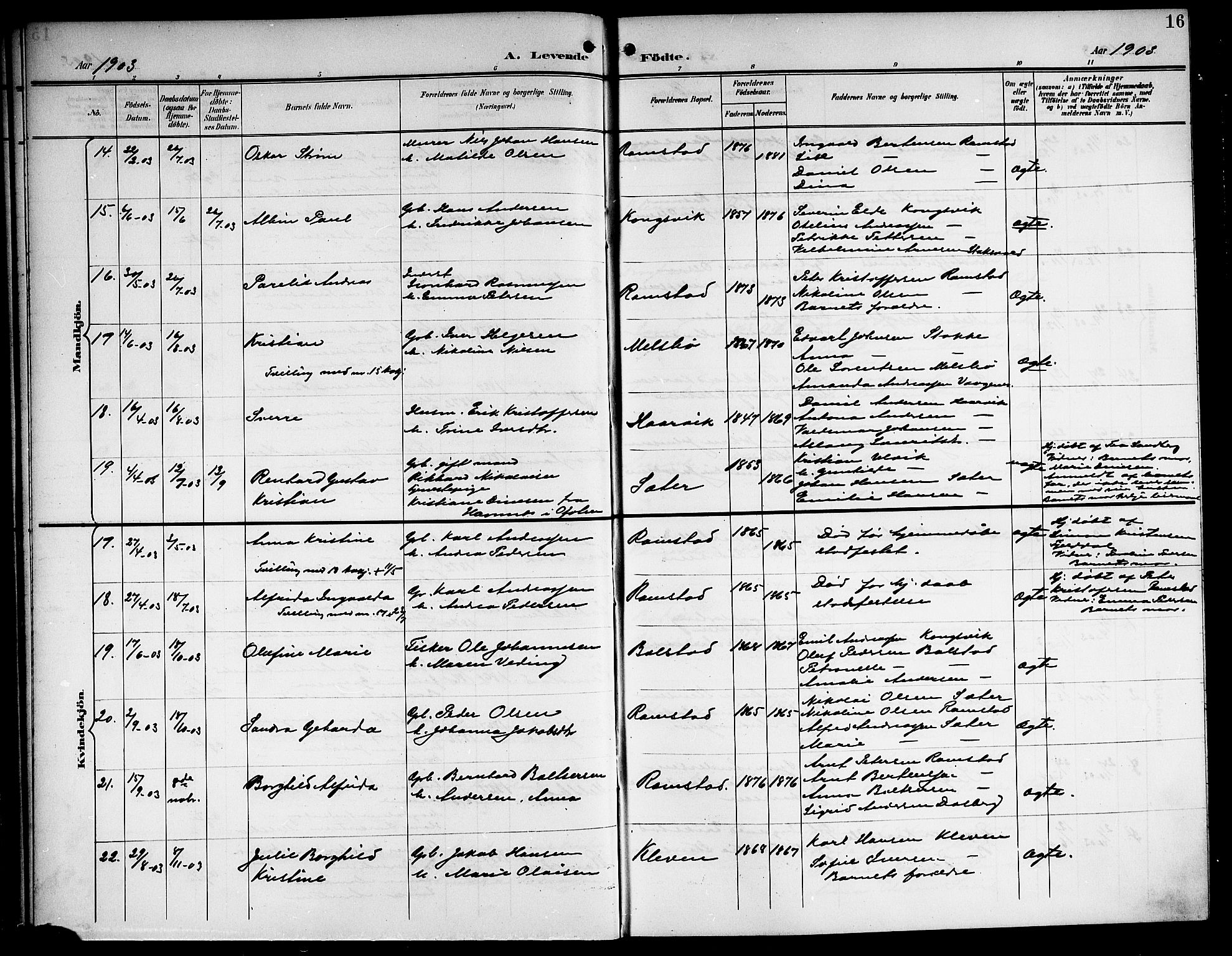 Ministerialprotokoller, klokkerbøker og fødselsregistre - Nordland, AV/SAT-A-1459/865/L0932: Parish register (copy) no. 865C04, 1901-1917, p. 16