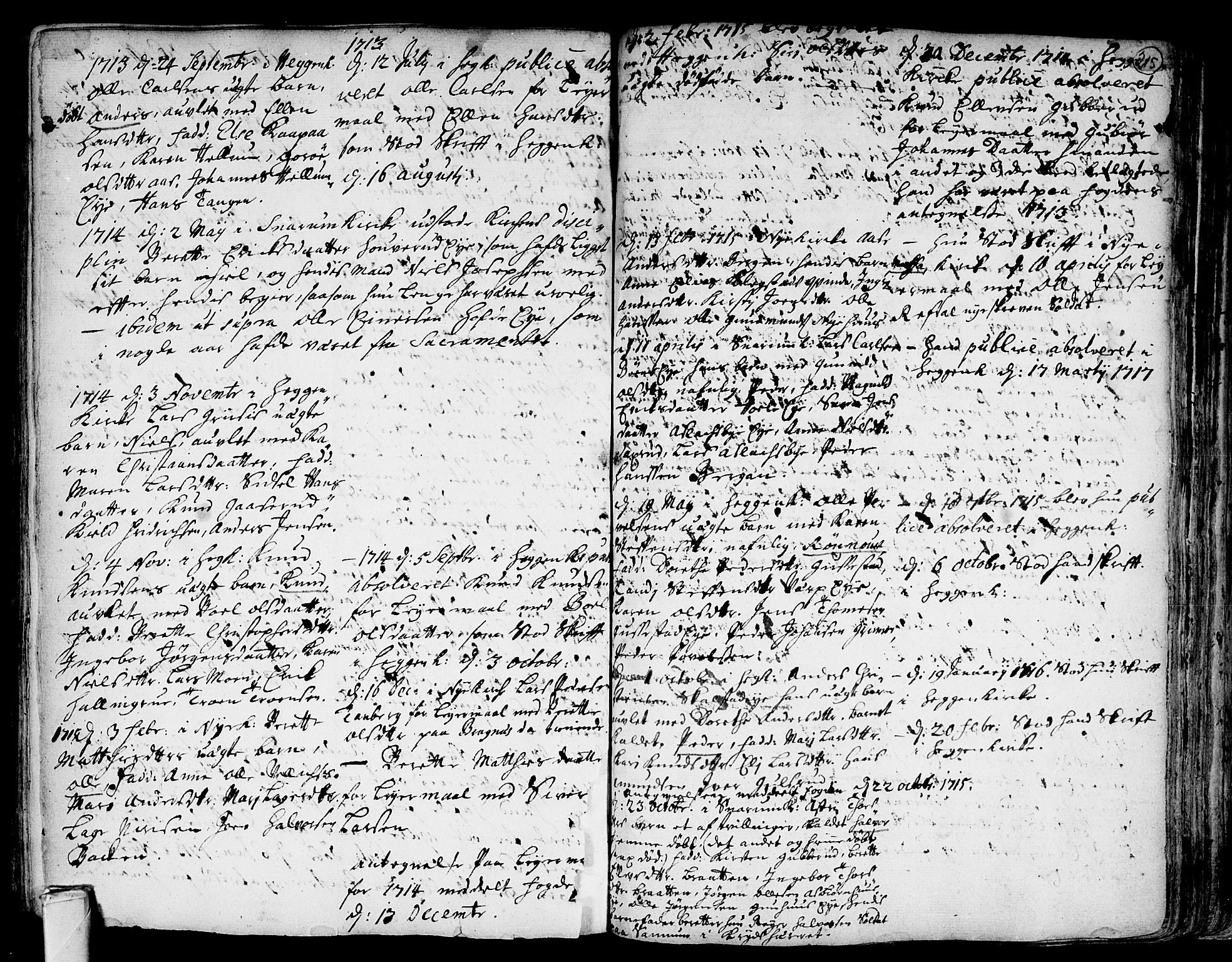 Modum kirkebøker, AV/SAKO-A-234/F/Fa/L0001: Parish register (official) no. 1, 1712-1740, p. 215