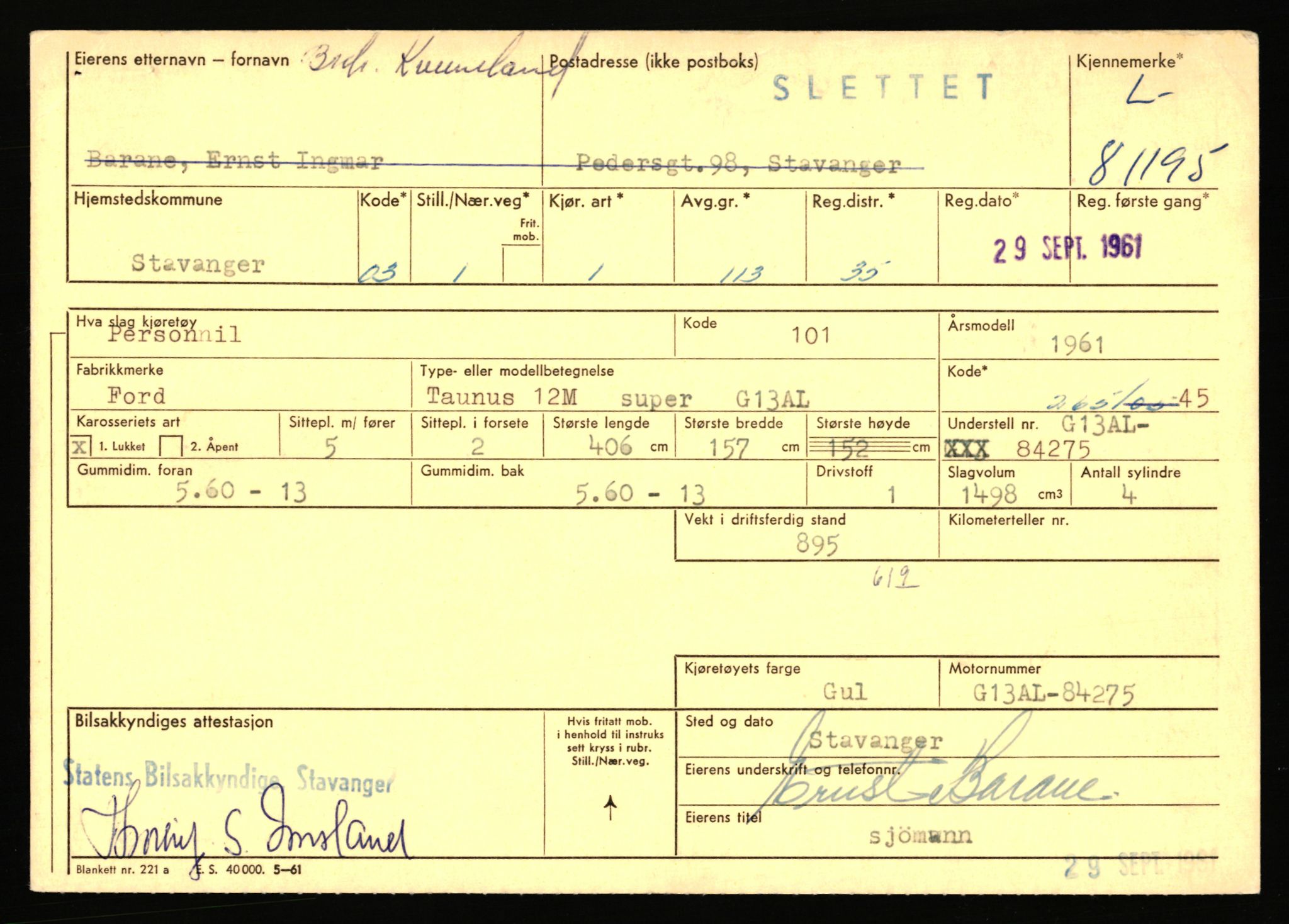 Stavanger trafikkstasjon, AV/SAST-A-101942/0/F/L0071: L-80500 - L-82199, 1930-1971, p. 1243