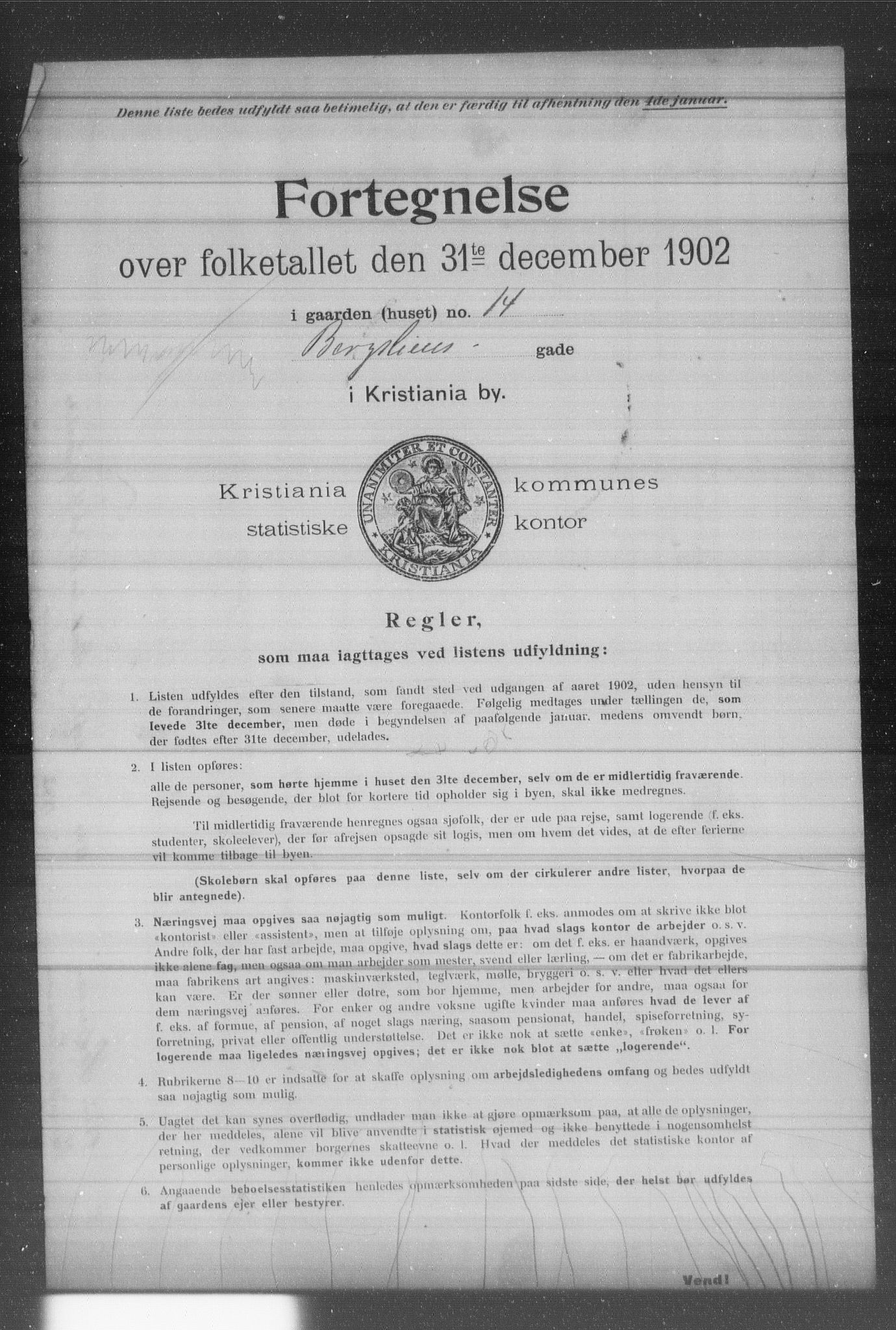 OBA, Municipal Census 1902 for Kristiania, 1902, p. 924