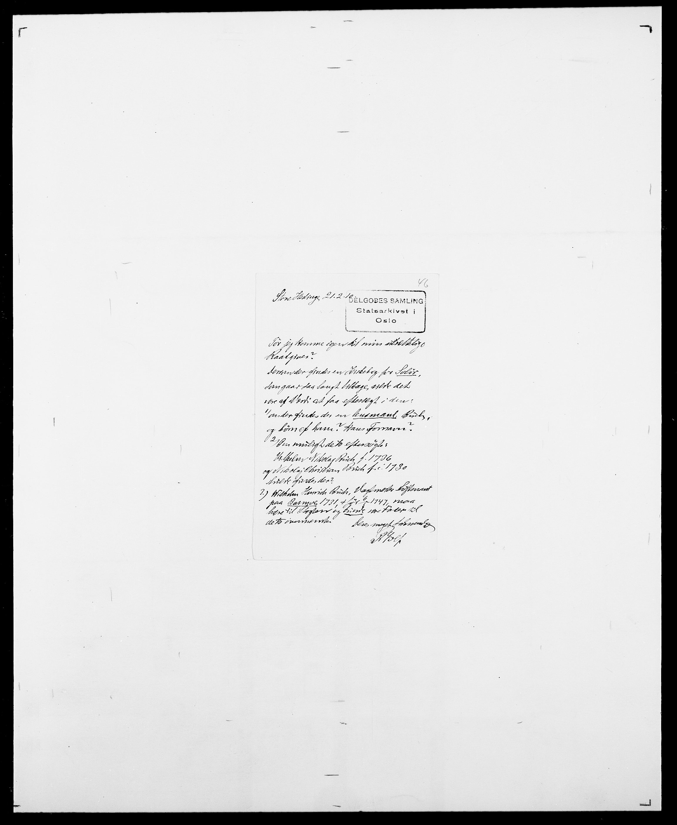 Delgobe, Charles Antoine - samling, AV/SAO-PAO-0038/D/Da/L0007: Buaas - Caphengst, p. 18