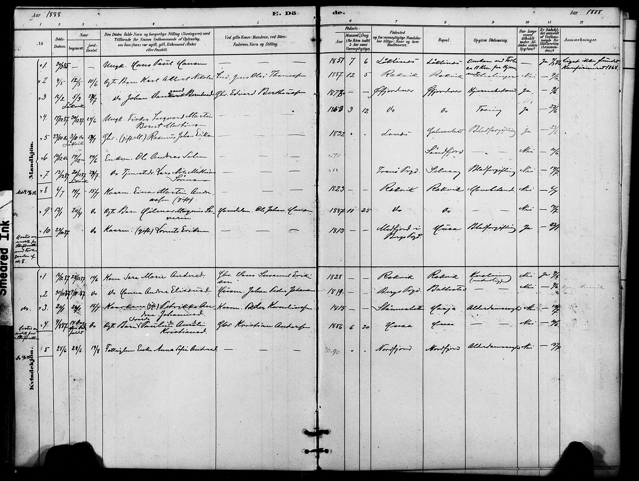 Lenvik sokneprestembete, AV/SATØ-S-1310/H/Ha/Haa/L0012kirke: Parish register (official) no. 12, 1880-1895