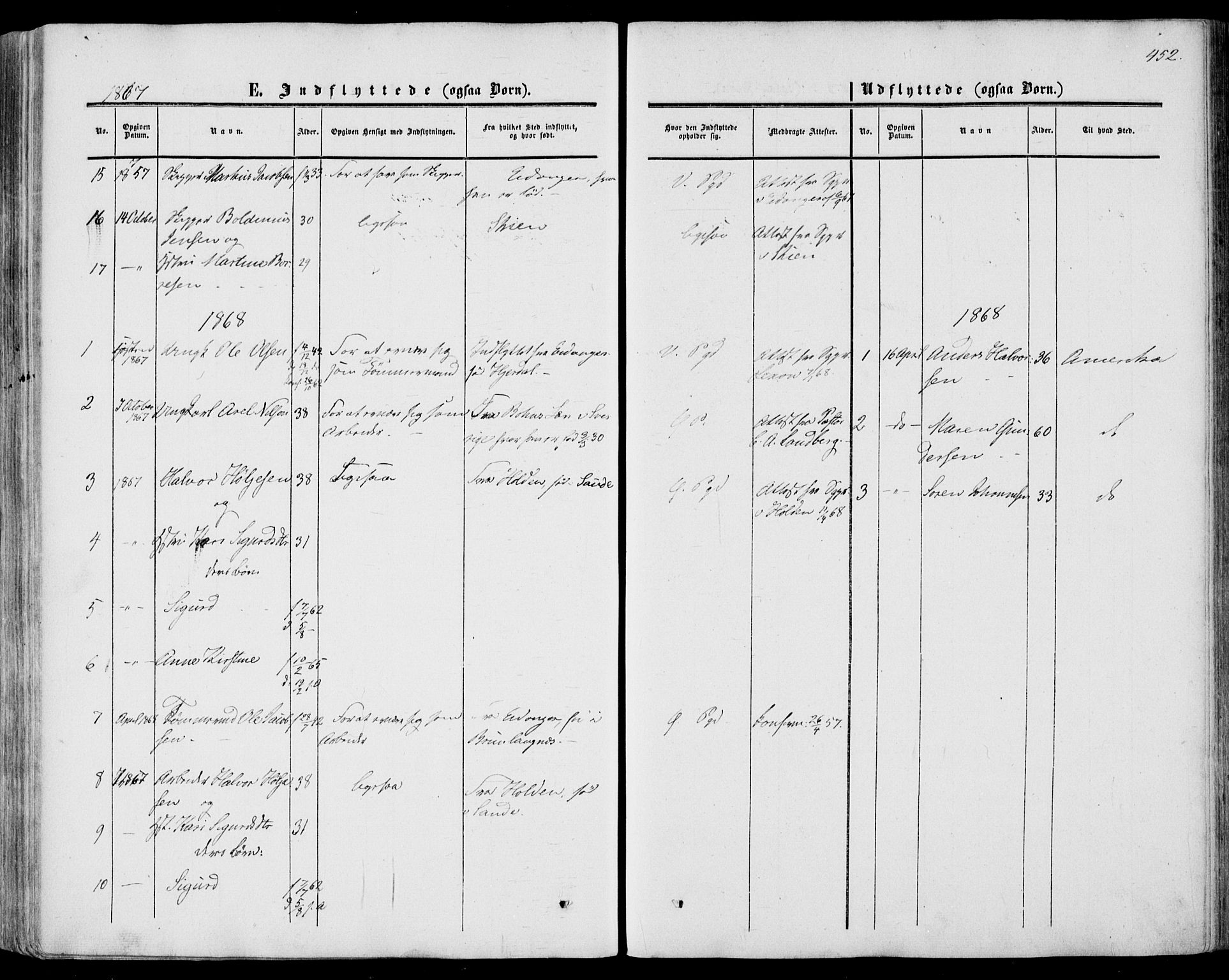 Porsgrunn kirkebøker , SAKO/A-104/F/Fa/L0007: Parish register (official) no. 7, 1858-1877, p. 452