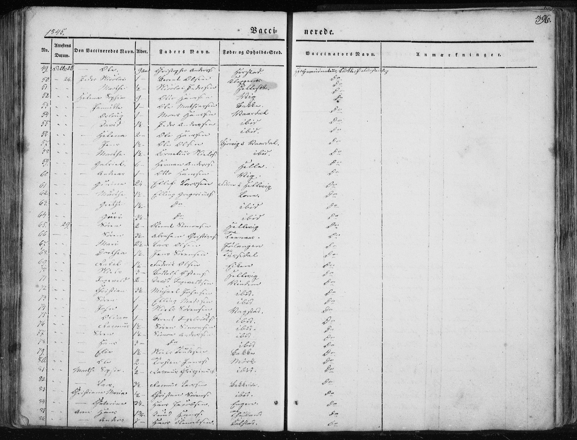 Fjaler sokneprestembete, SAB/A-79801/H/Haa/Haaa/L0006: Parish register (official) no. A 6, 1835-1884, p. 396