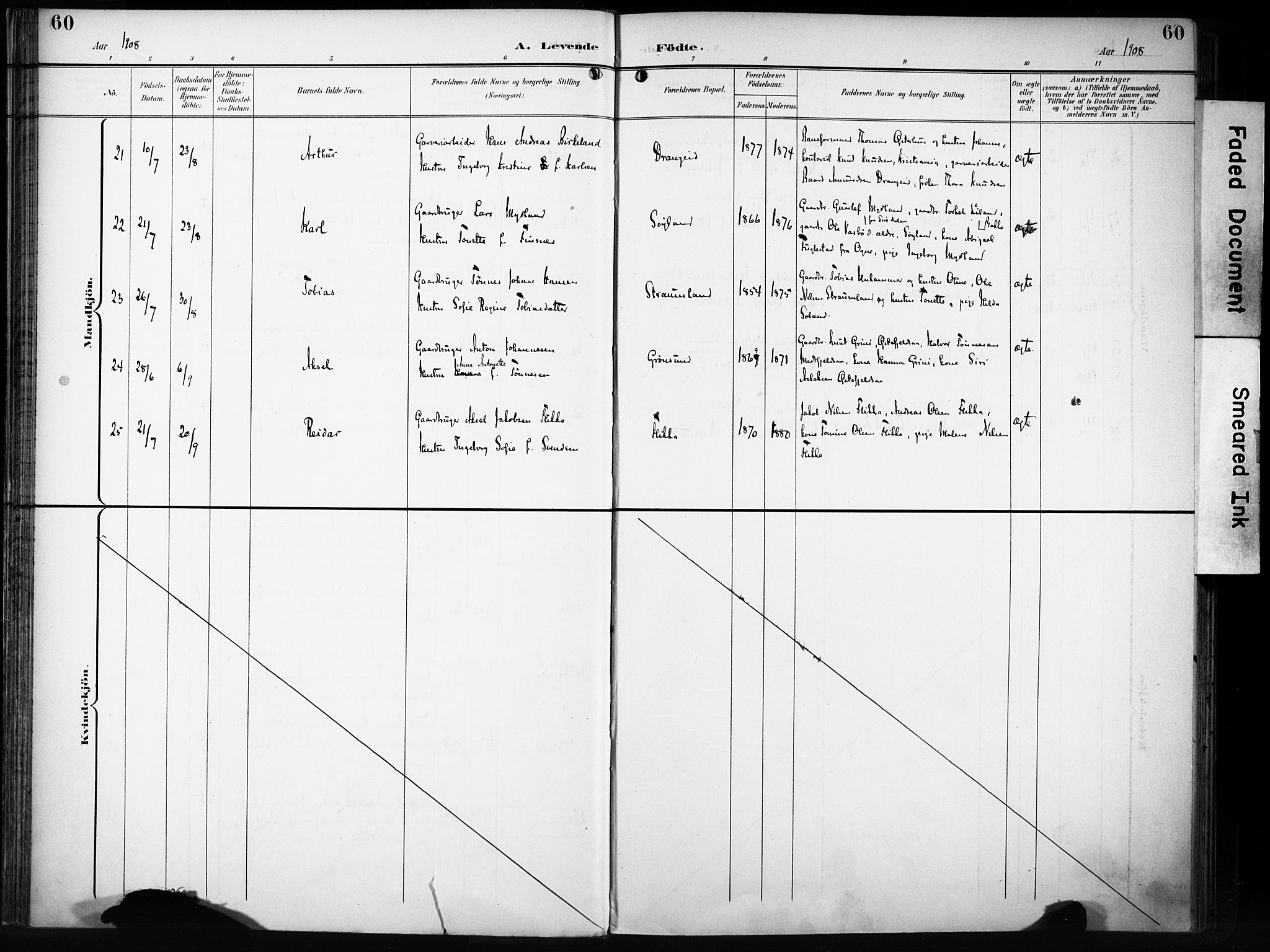 Flekkefjord sokneprestkontor, AV/SAK-1111-0012/F/Fa/Fac/L0009: Parish register (official) no. A 9, 1899-1909, p. 60