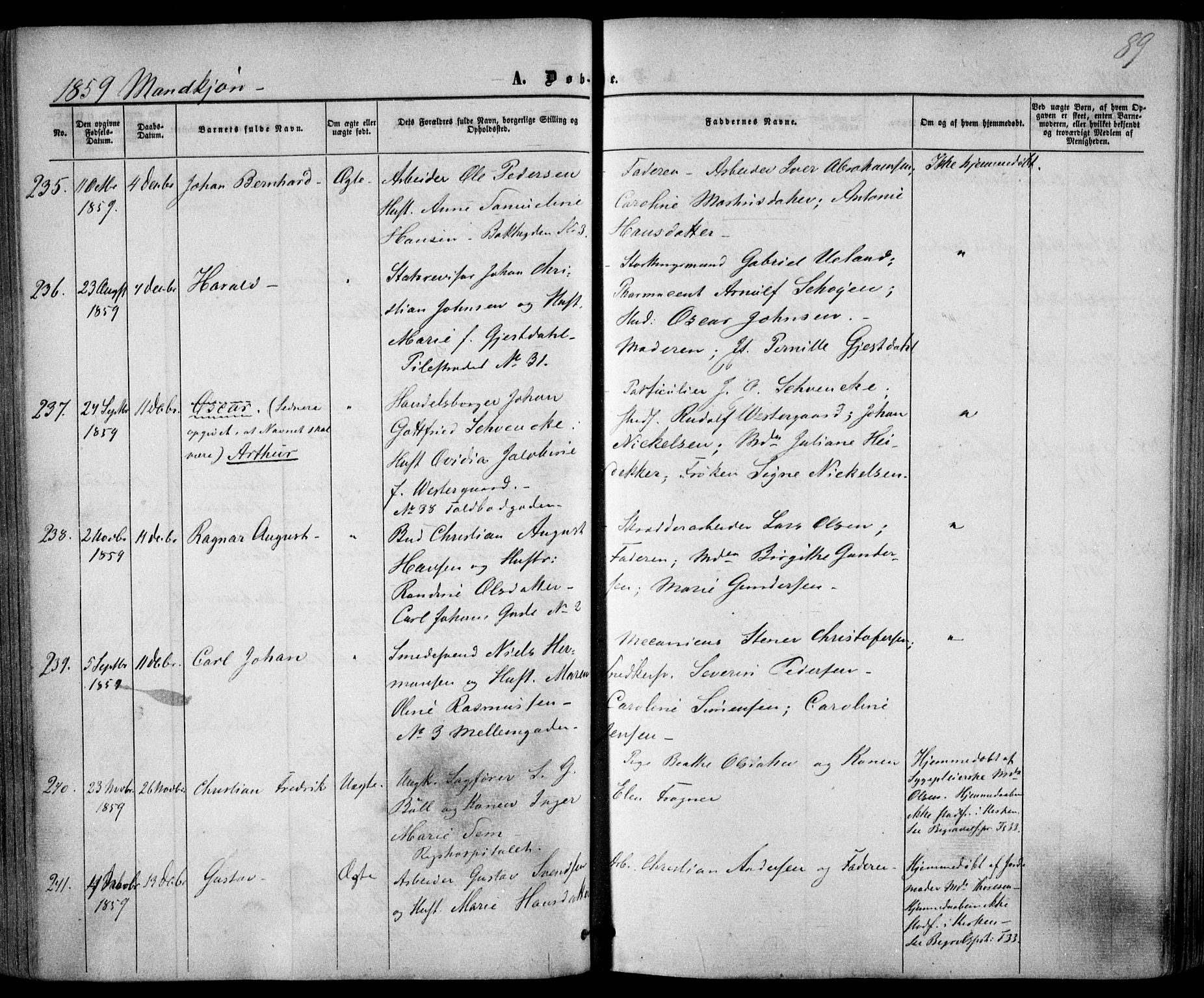 Trefoldighet prestekontor Kirkebøker, AV/SAO-A-10882/F/Fa/L0001: Parish register (official) no. I 1, 1858-1863, p. 89