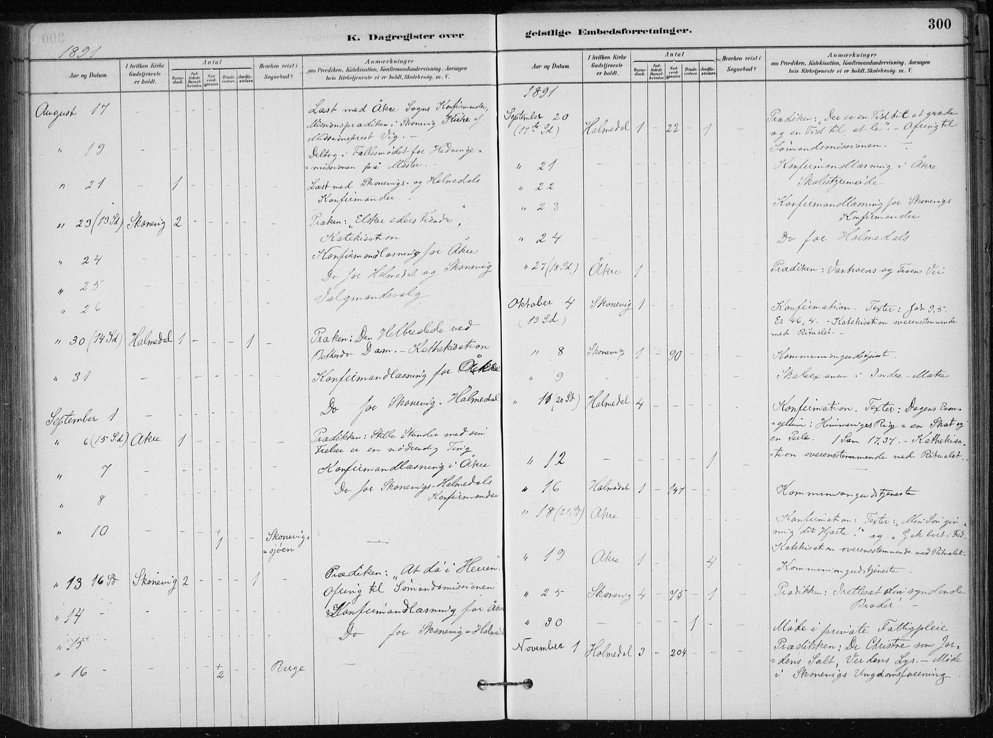Skånevik sokneprestembete, SAB/A-77801/H/Haa: Parish register (official) no. B 1, 1879-1914, p. 300