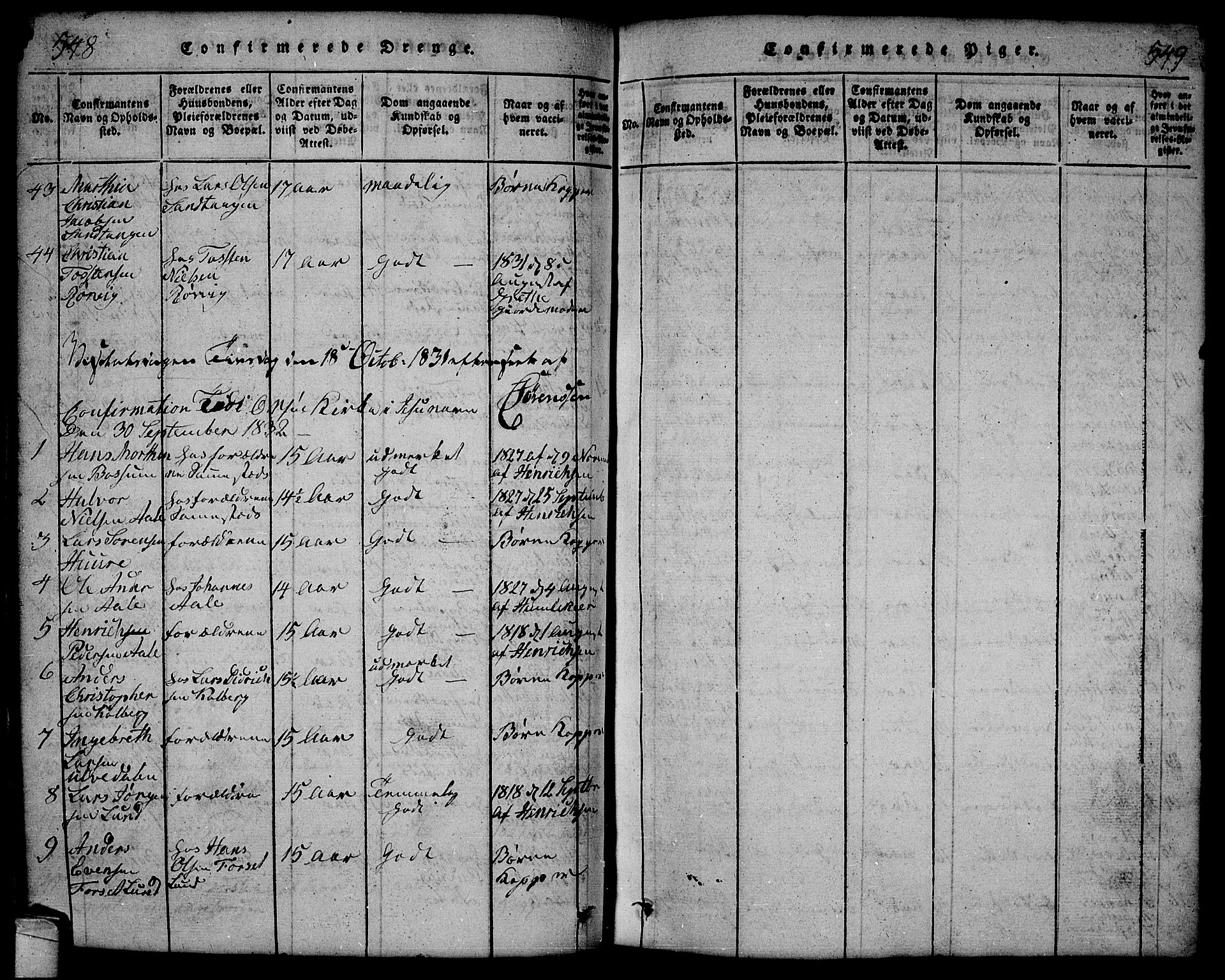 Onsøy prestekontor Kirkebøker, SAO/A-10914/G/Ga/L0001: Parish register (copy) no. I 1, 1814-1840, p. 548-549