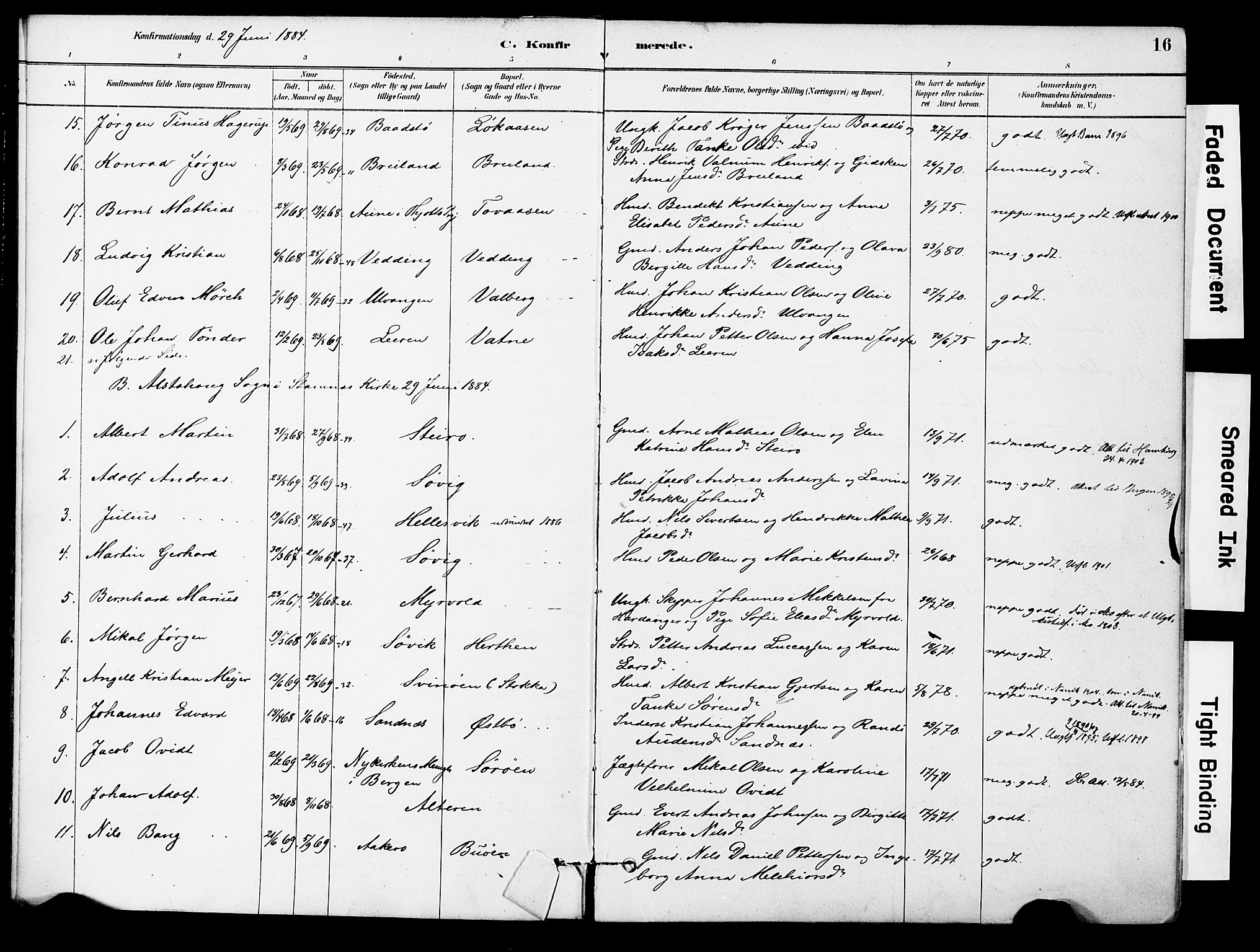 Ministerialprotokoller, klokkerbøker og fødselsregistre - Nordland, AV/SAT-A-1459/830/L0450: Parish register (official) no. 830A14, 1879-1896, p. 16