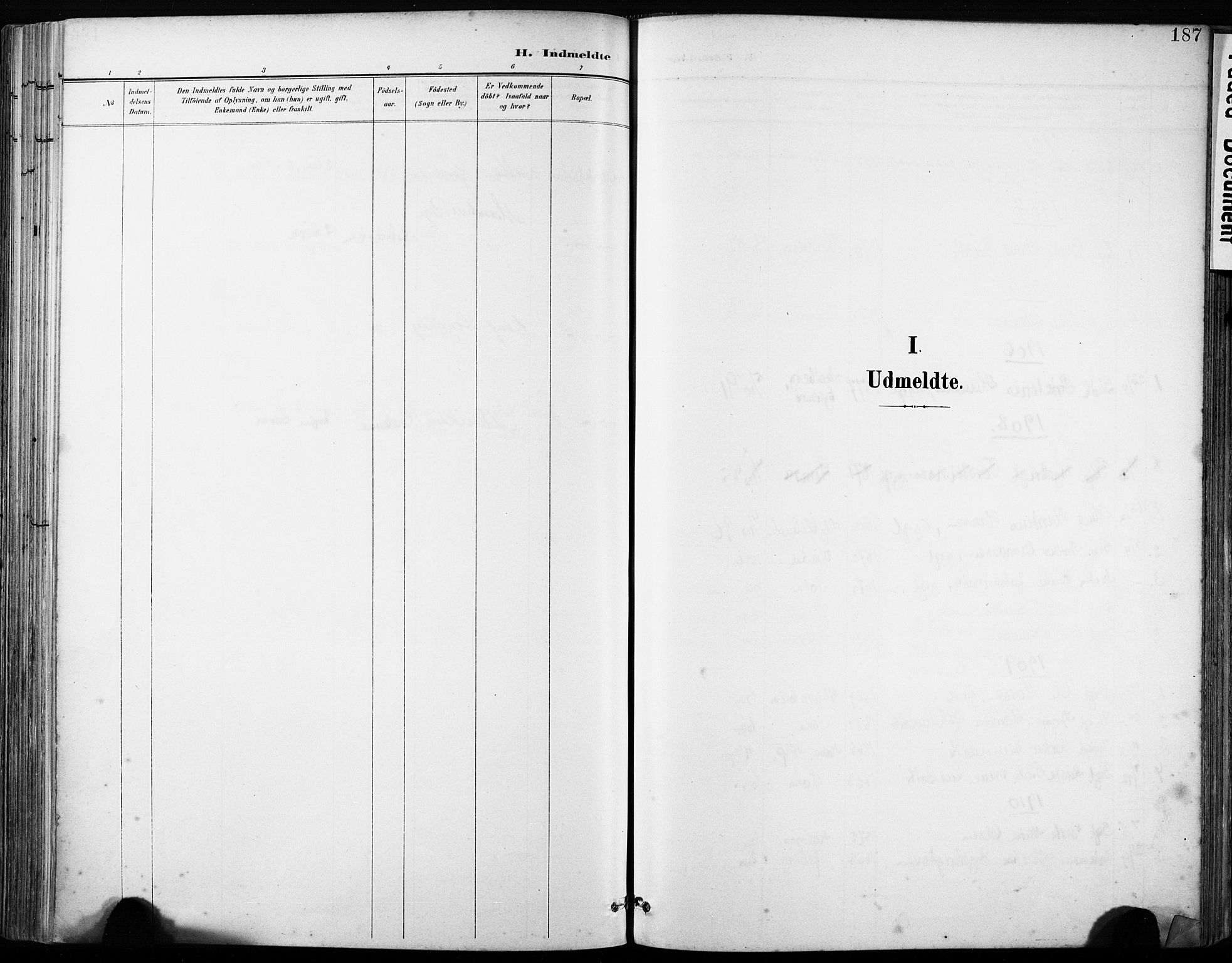 Håland sokneprestkontor, SAST/A-101802/001/30BA/L0013: Parish register (official) no. A 12, 1901-1913, p. 187
