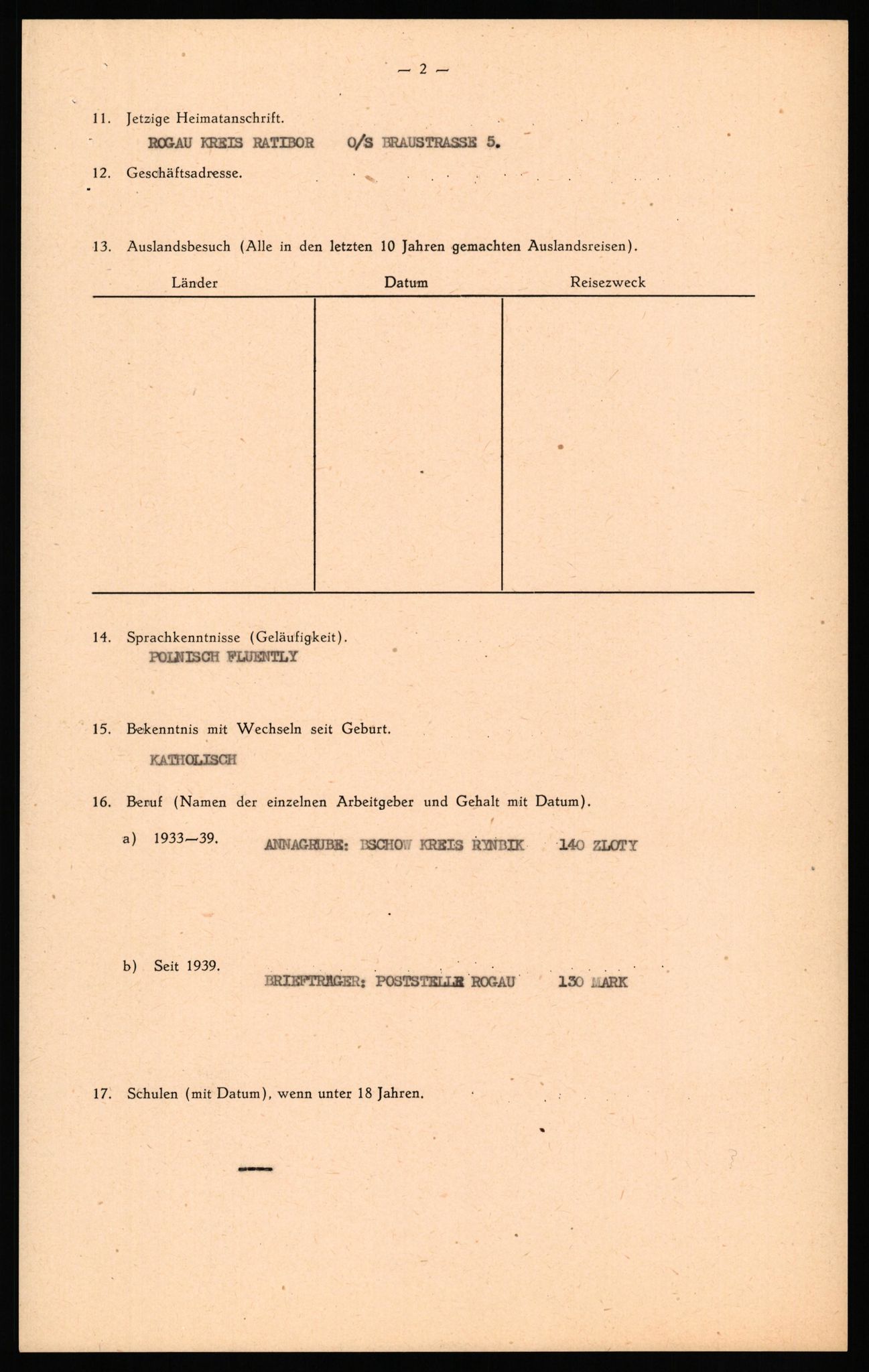 Forsvaret, Forsvarets overkommando II, RA/RAFA-3915/D/Db/L0041: CI Questionaires.  Diverse nasjonaliteter., 1945-1946, p. 74