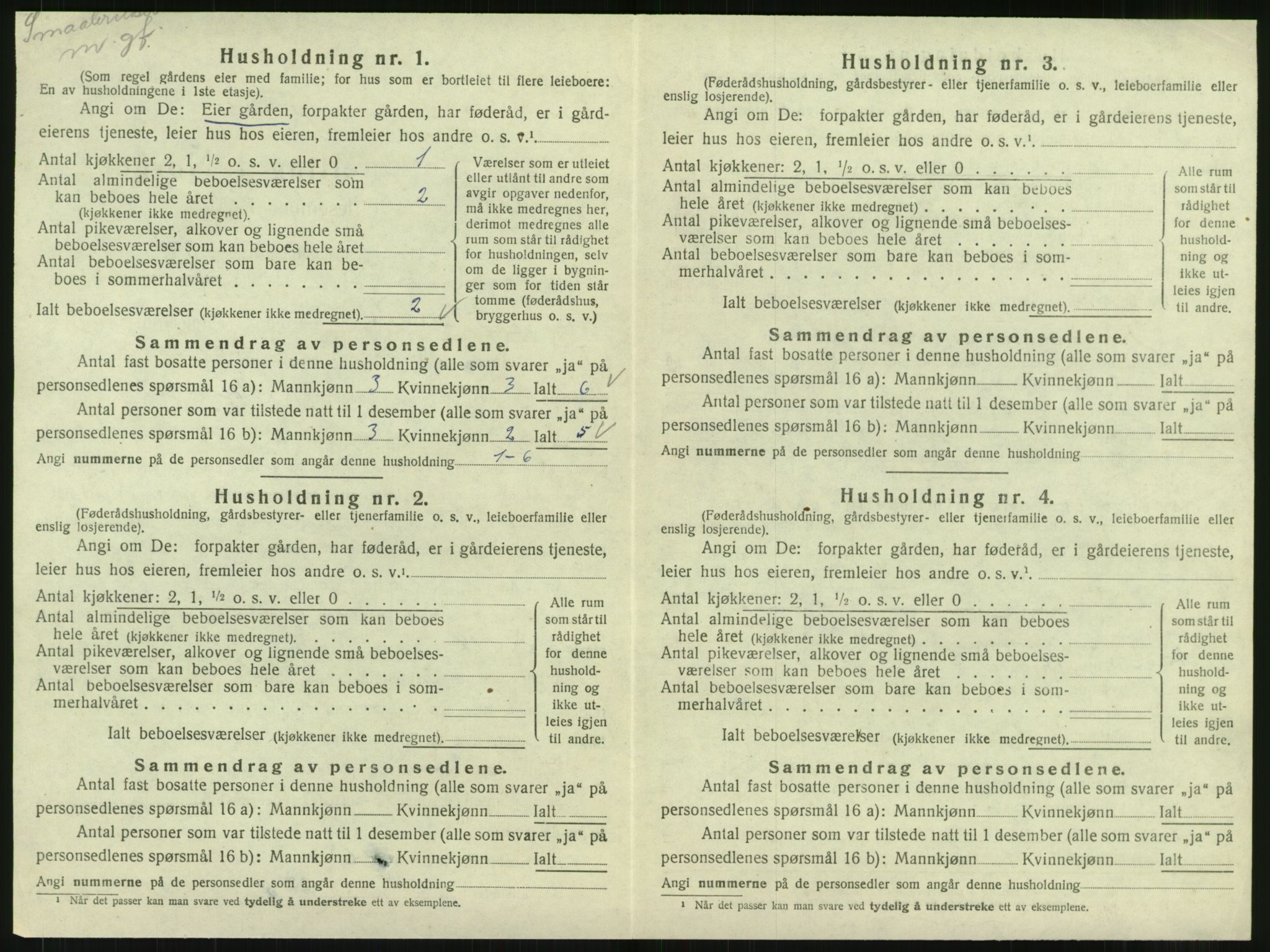 SAT, 1920 census for Mosvik, 1920, p. 371