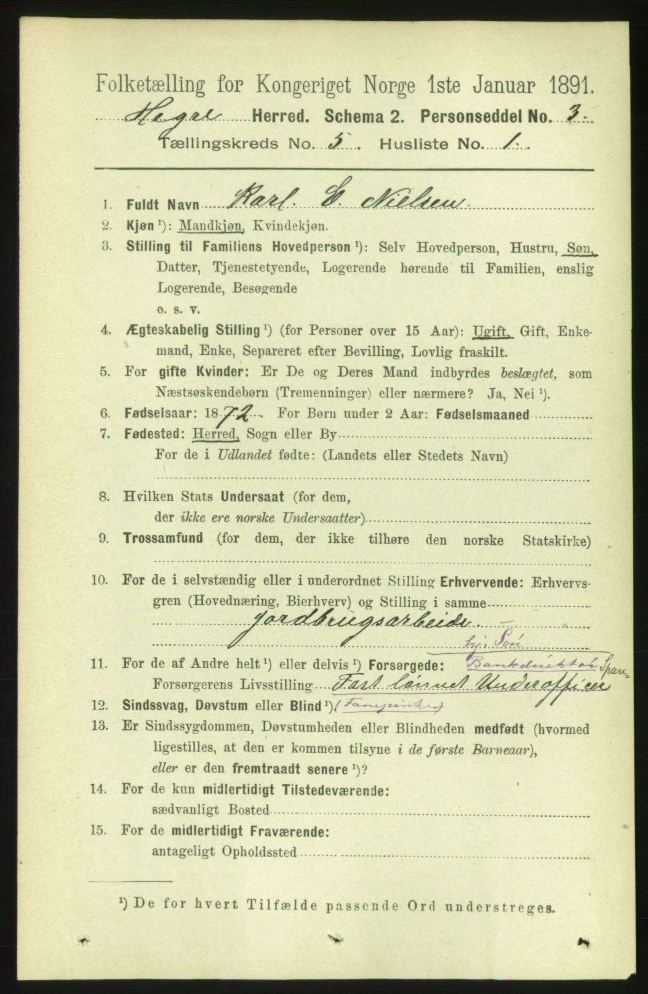RA, 1891 census for 1712 Hegra, 1891, p. 2012
