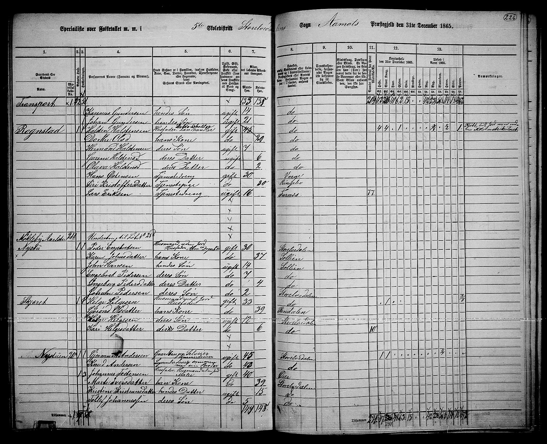 RA, 1865 census for Åmot, 1865, p. 196