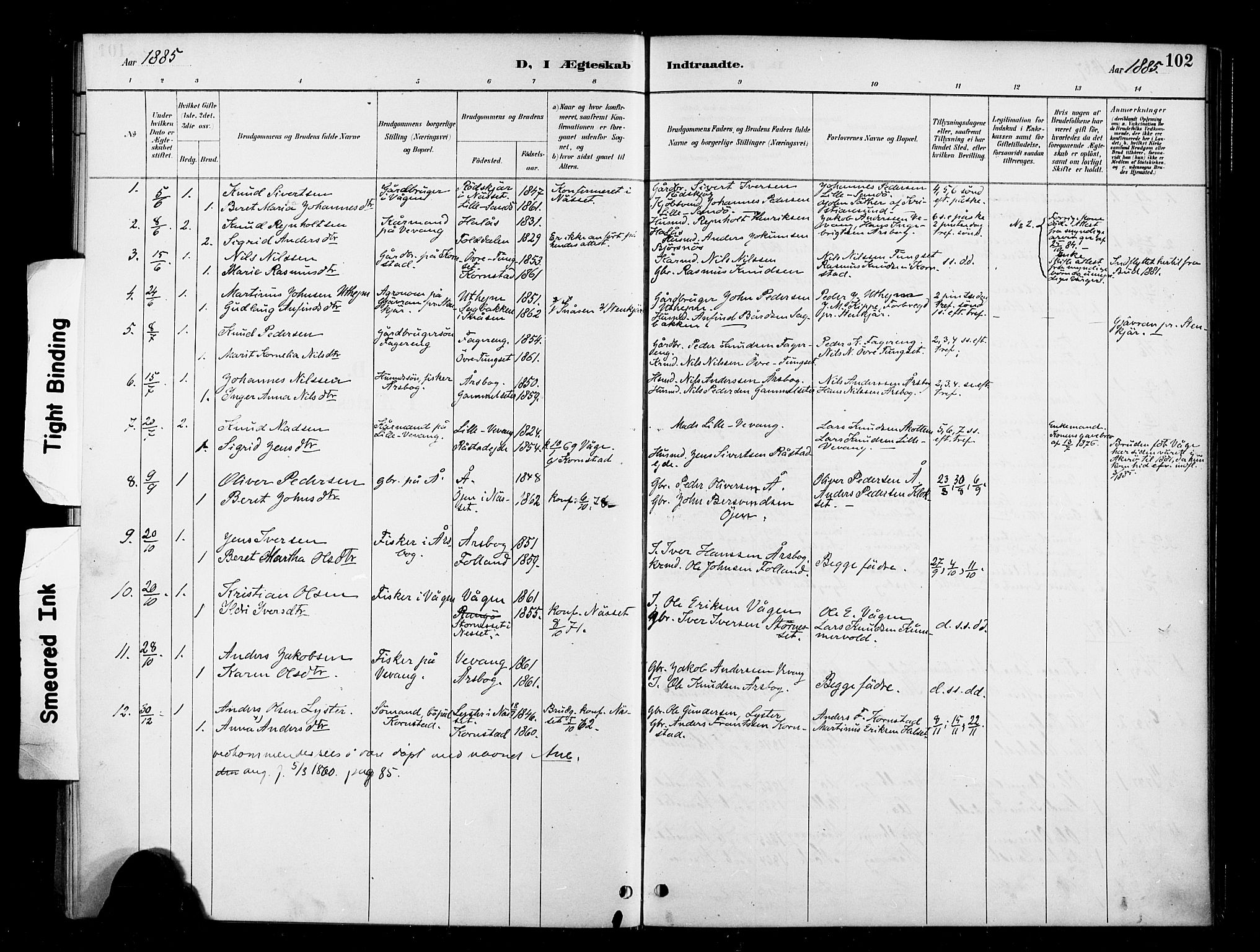 Ministerialprotokoller, klokkerbøker og fødselsregistre - Møre og Romsdal, SAT/A-1454/570/L0832: Parish register (official) no. 570A06, 1885-1900, p. 102
