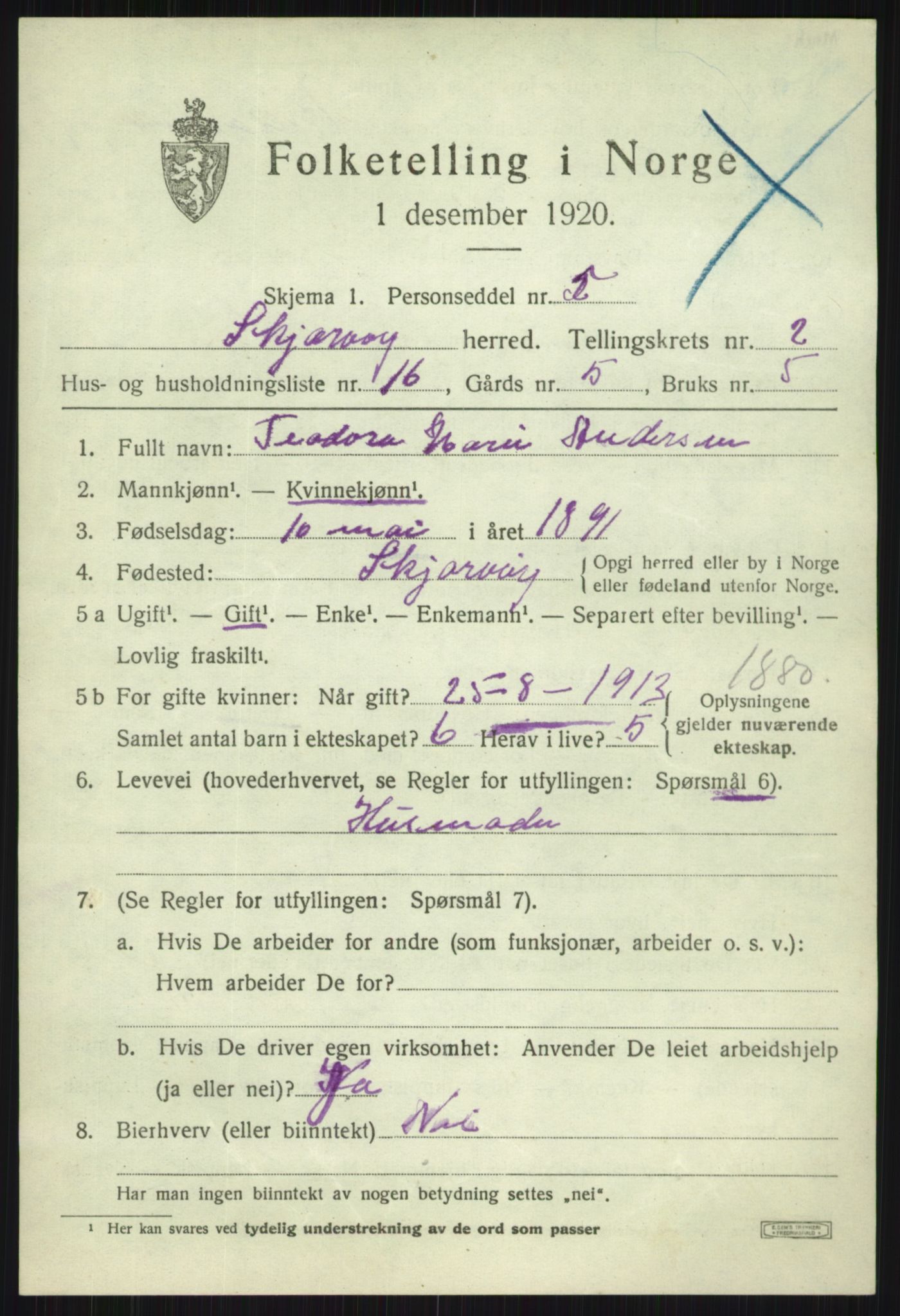 SATØ, 1920 census for Skjervøy, 1920, p. 1687