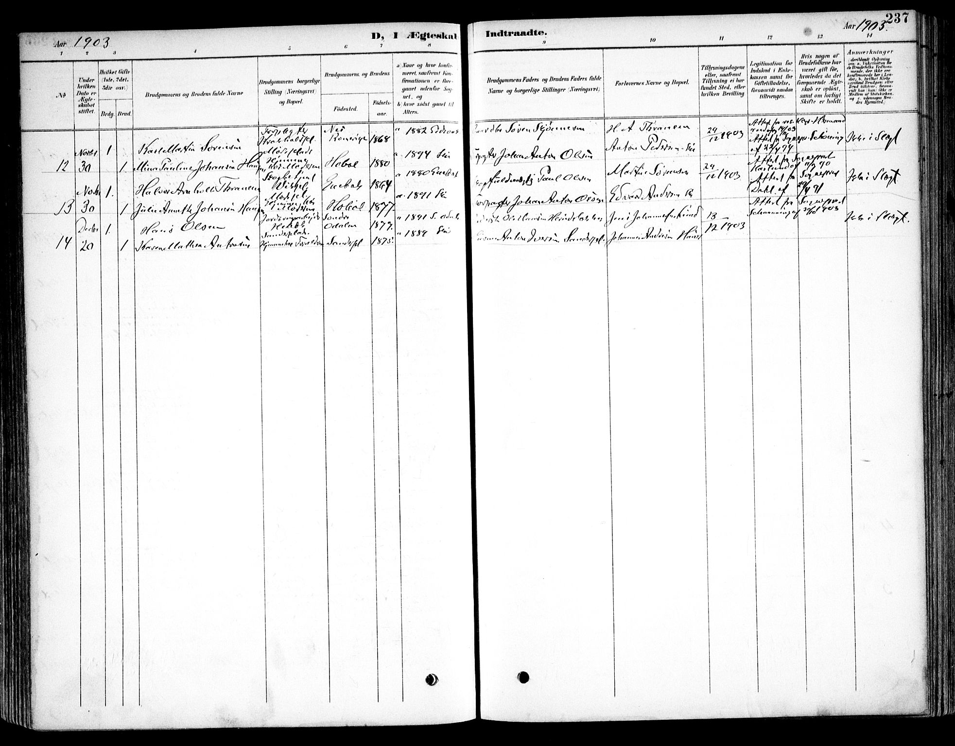 Kråkstad prestekontor Kirkebøker, AV/SAO-A-10125a/F/Fb/L0002: Parish register (official) no. II 2, 1893-1917, p. 237