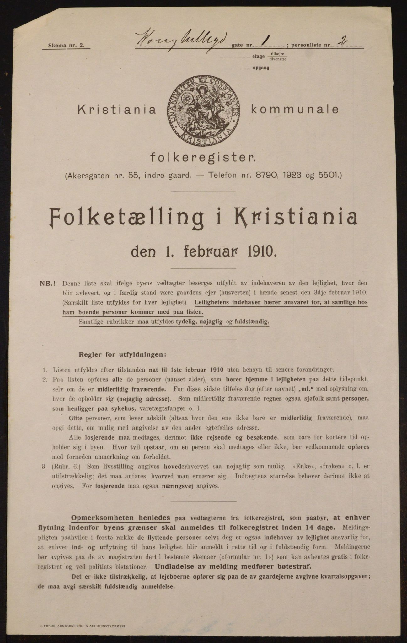 OBA, Municipal Census 1910 for Kristiania, 1910, p. 51206