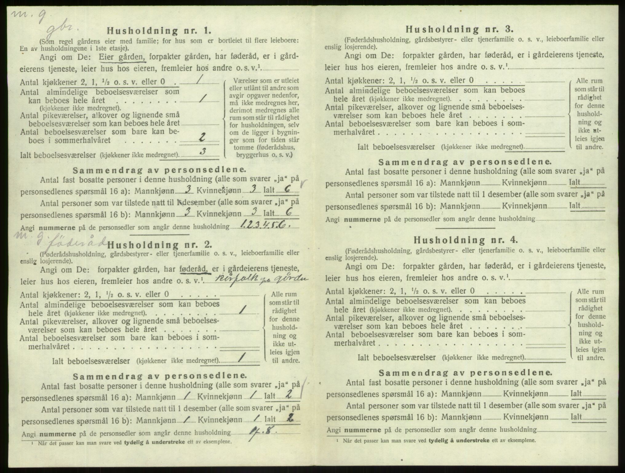 SAB, 1920 census for Askvoll, 1920, p. 838