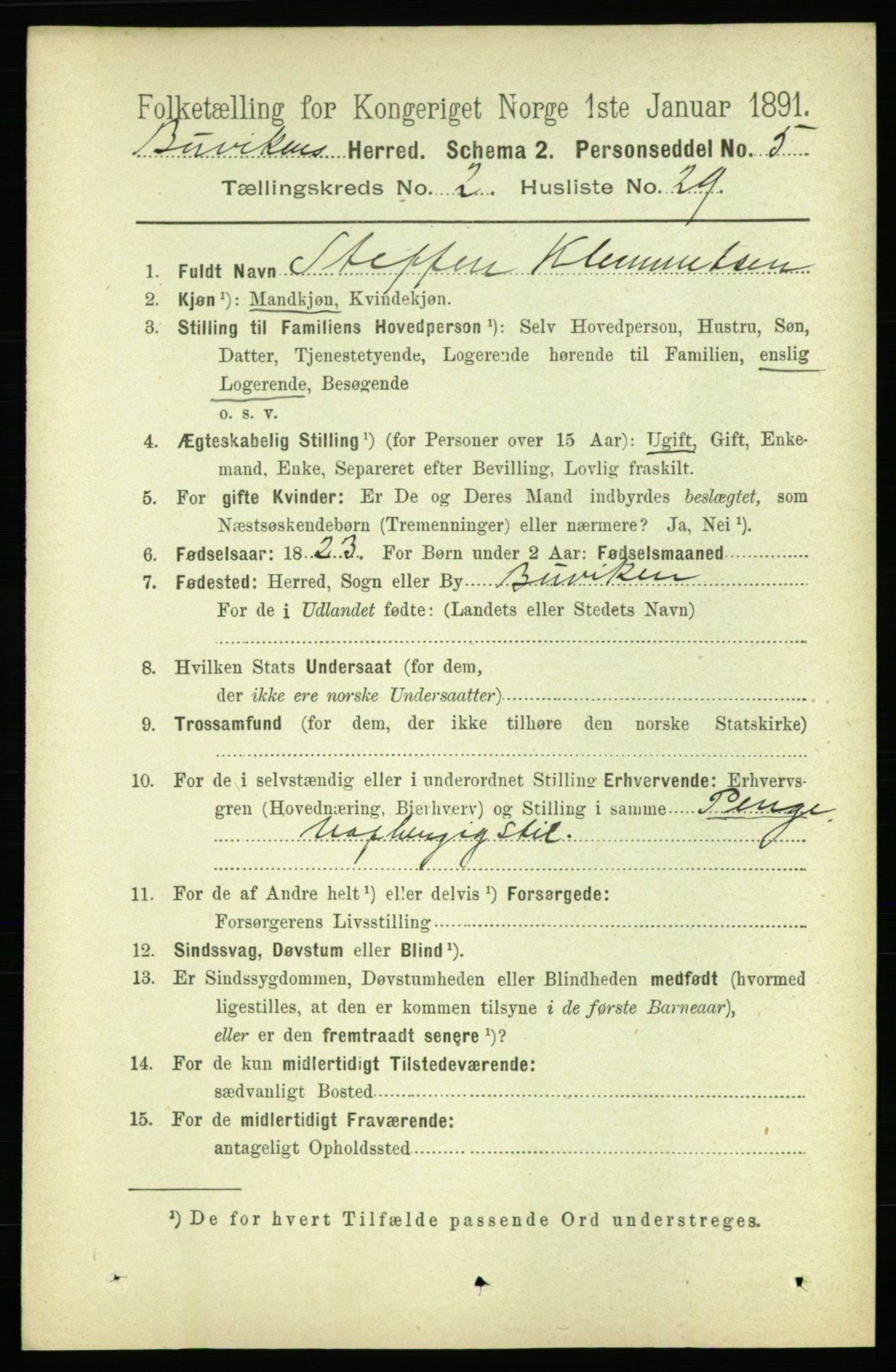 RA, 1891 census for 1656 Buvik, 1891, p. 759