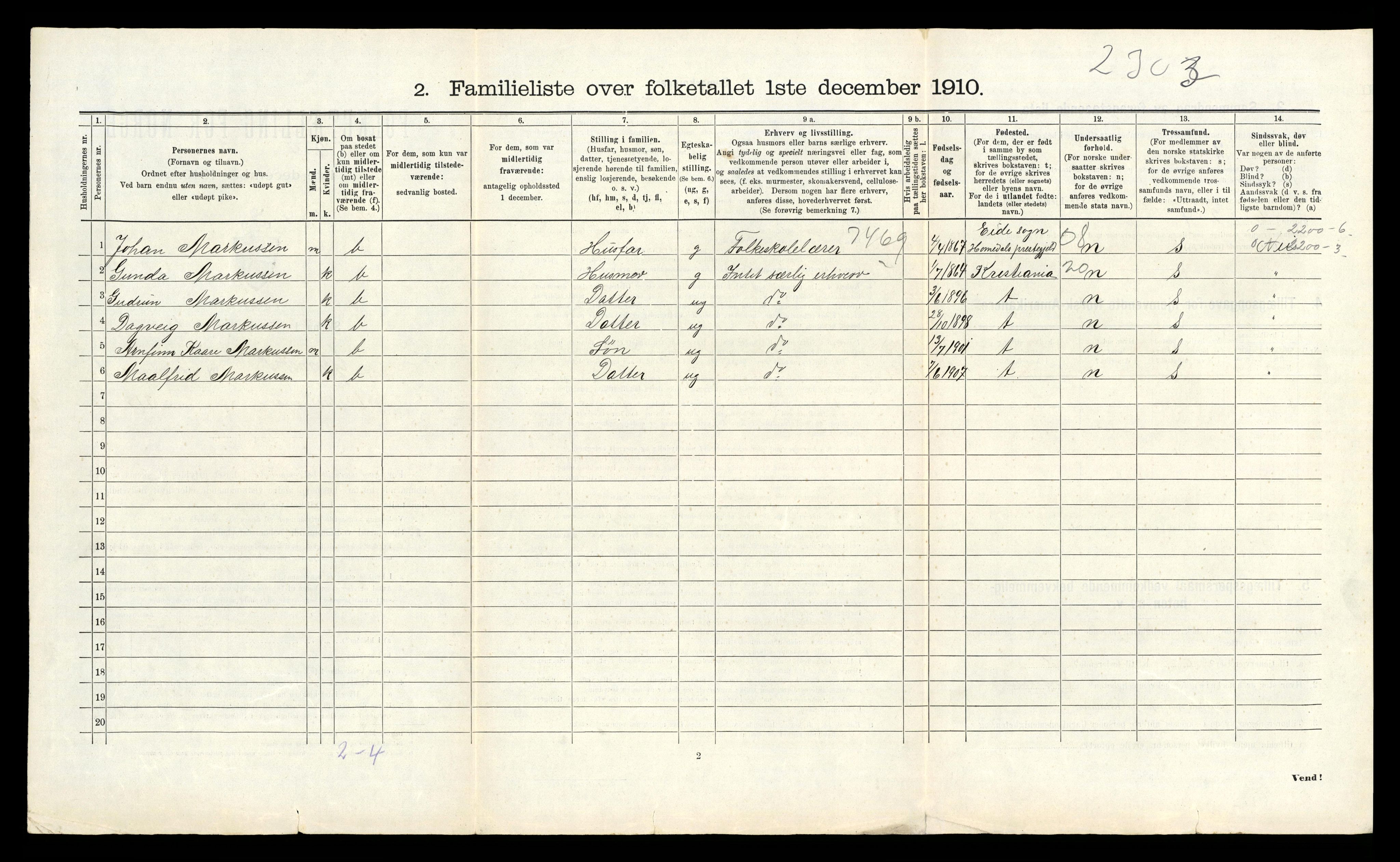 RA, 1910 census for Grimstad, 1910, p. 605