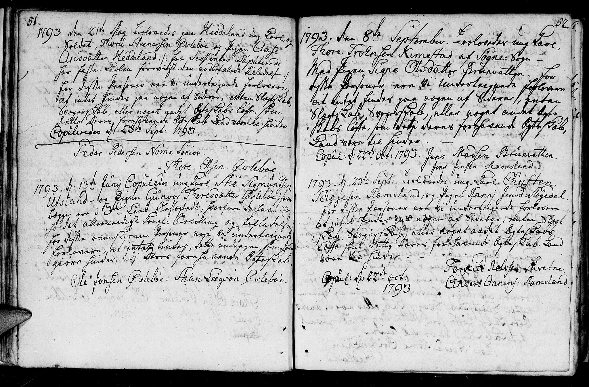 Holum sokneprestkontor, AV/SAK-1111-0022/F/Fa/Fac/L0001: Parish register (official) no. A 1, 1773-1820, p. 51-52