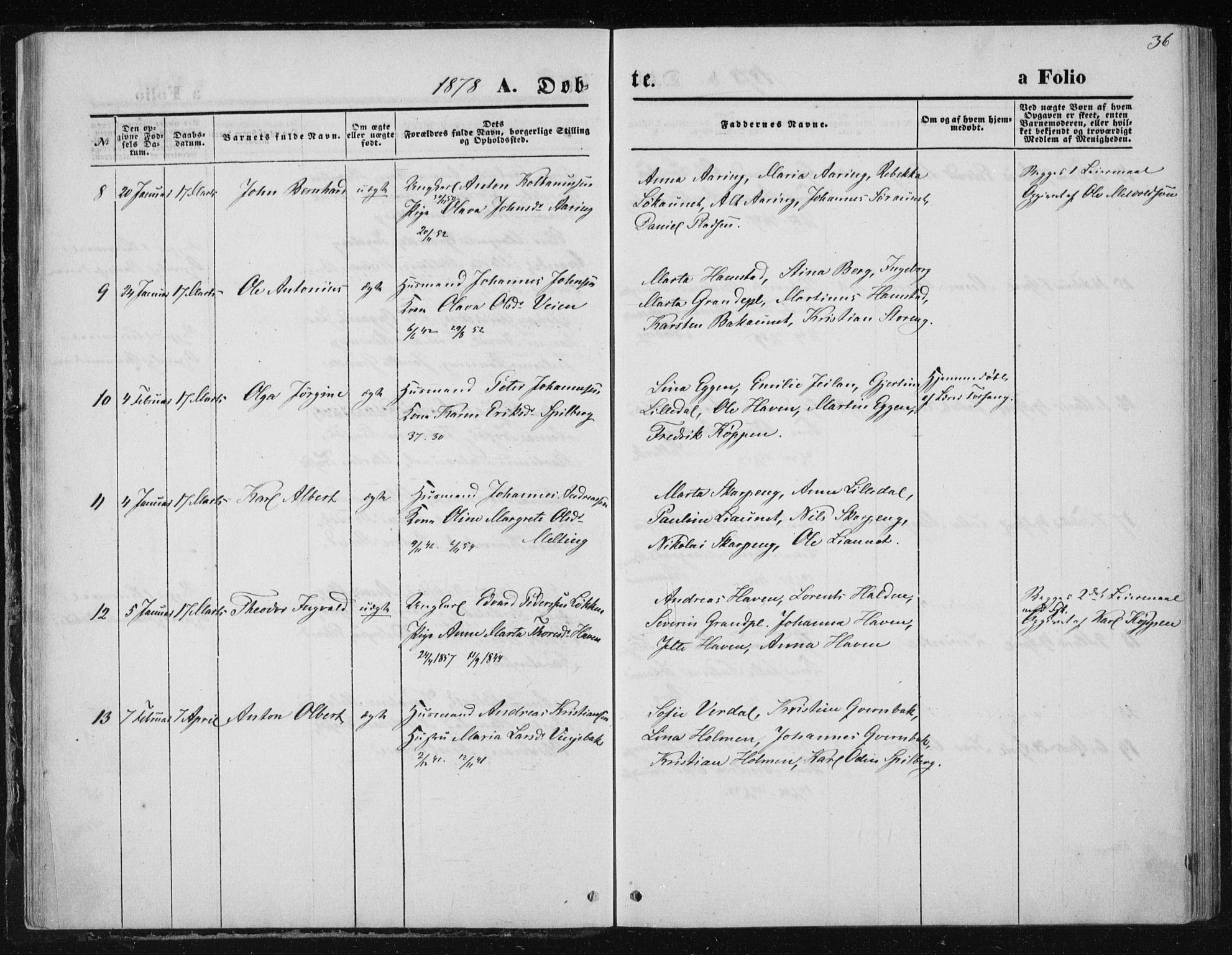 Ministerialprotokoller, klokkerbøker og fødselsregistre - Nord-Trøndelag, SAT/A-1458/733/L0324: Parish register (official) no. 733A03, 1870-1883, p. 36