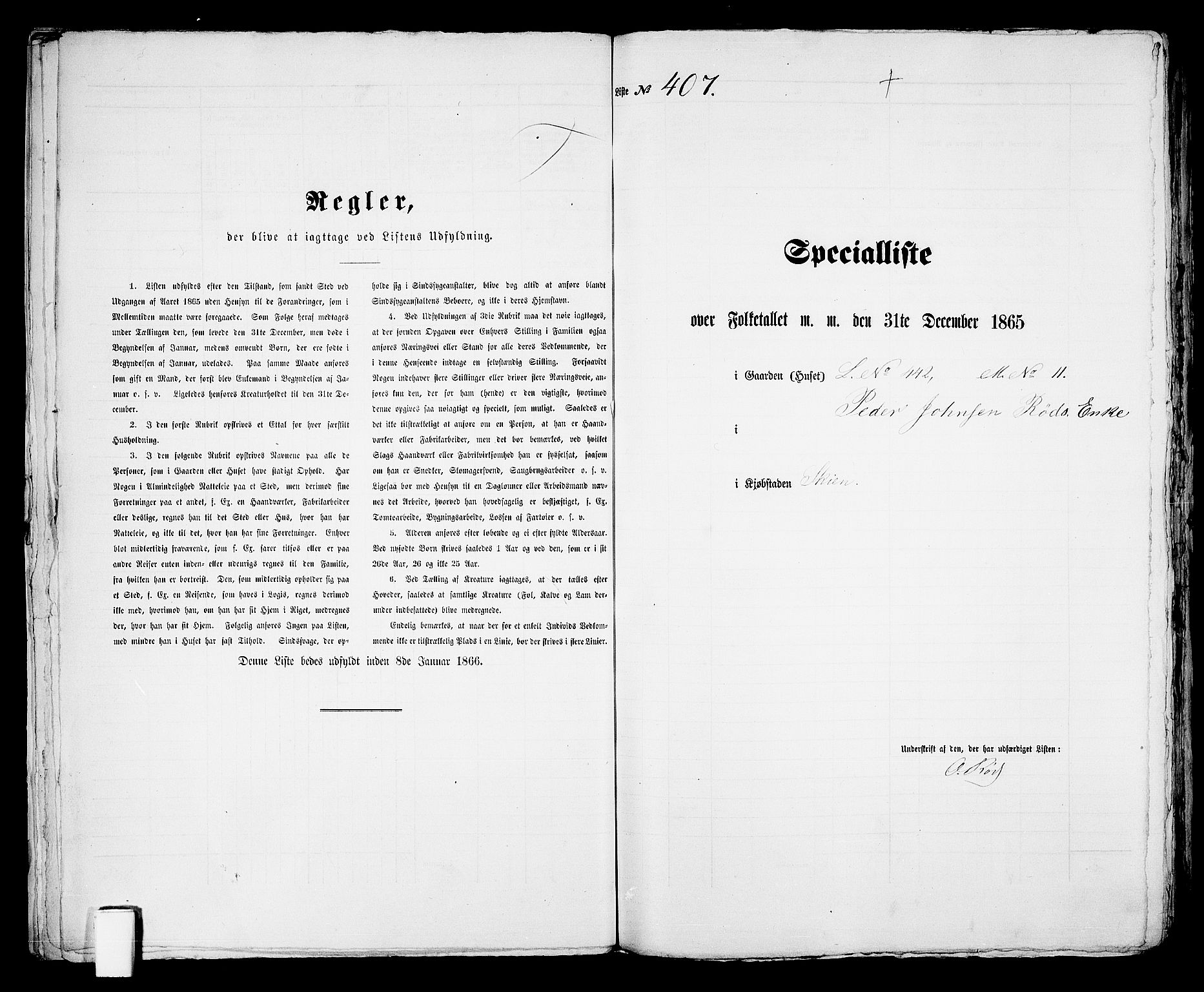 RA, 1865 census for Skien, 1865, p. 839