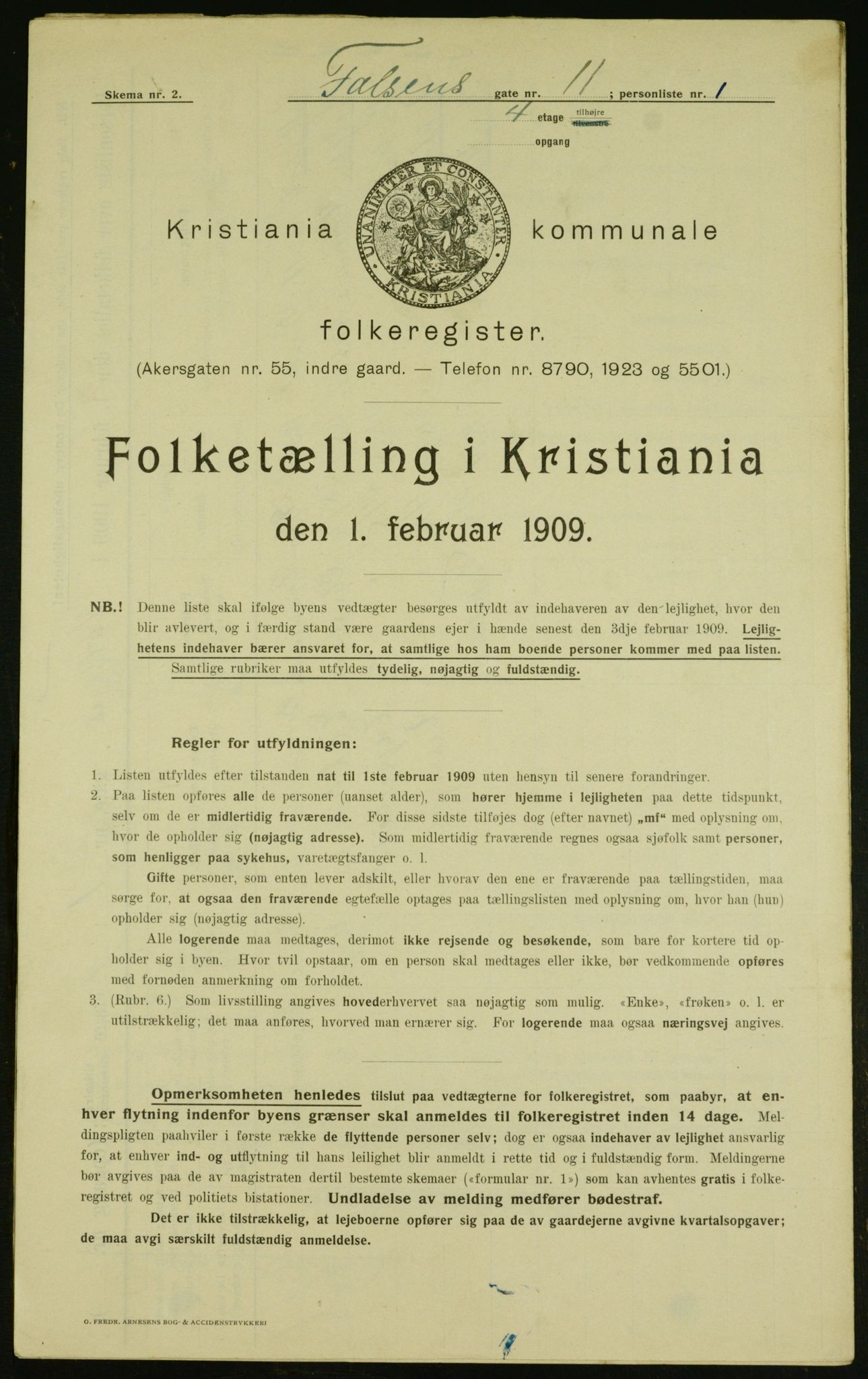 OBA, Municipal Census 1909 for Kristiania, 1909, p. 20990