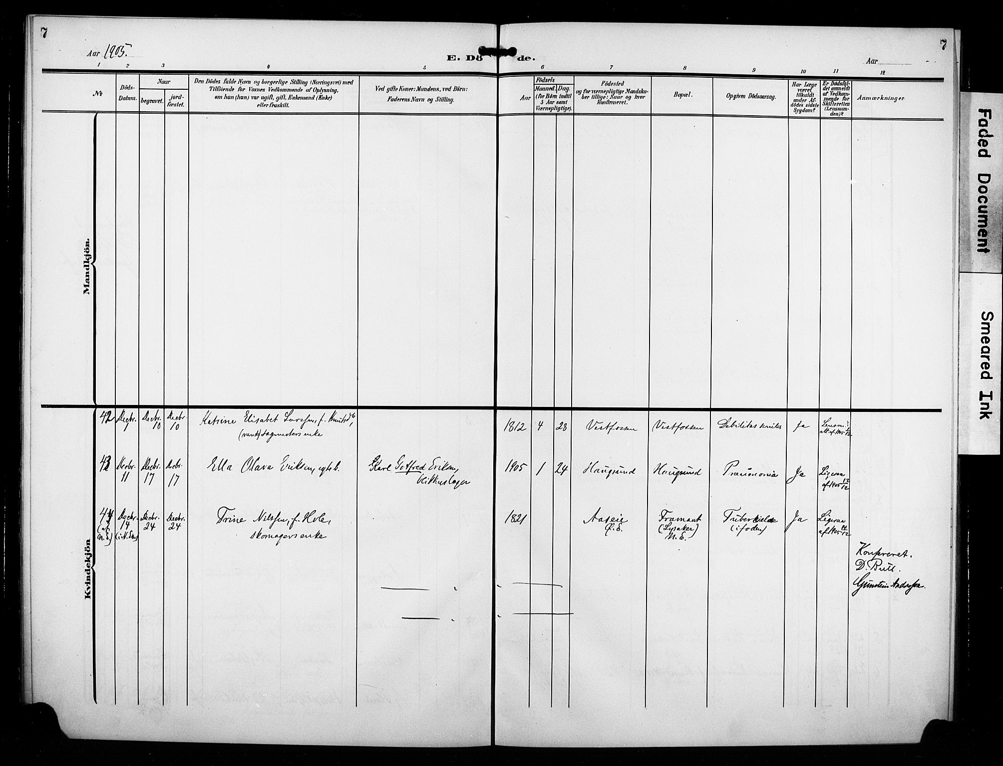 Eiker kirkebøker, AV/SAKO-A-4/F/Fb/L0004: Parish register (official) no. II 4, 1905-1914, p. 7