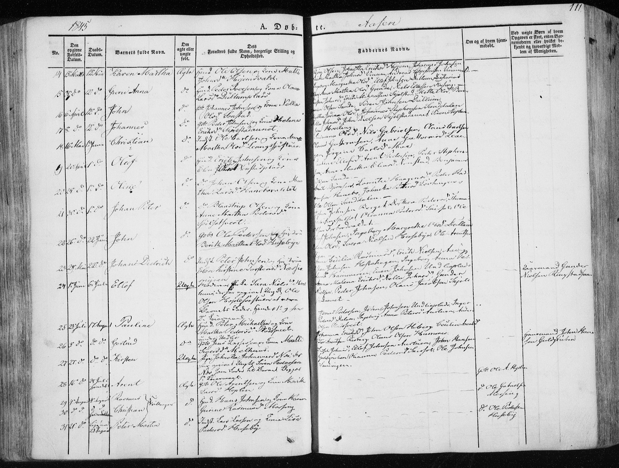 Ministerialprotokoller, klokkerbøker og fødselsregistre - Nord-Trøndelag, AV/SAT-A-1458/713/L0115: Parish register (official) no. 713A06, 1838-1851, p. 111