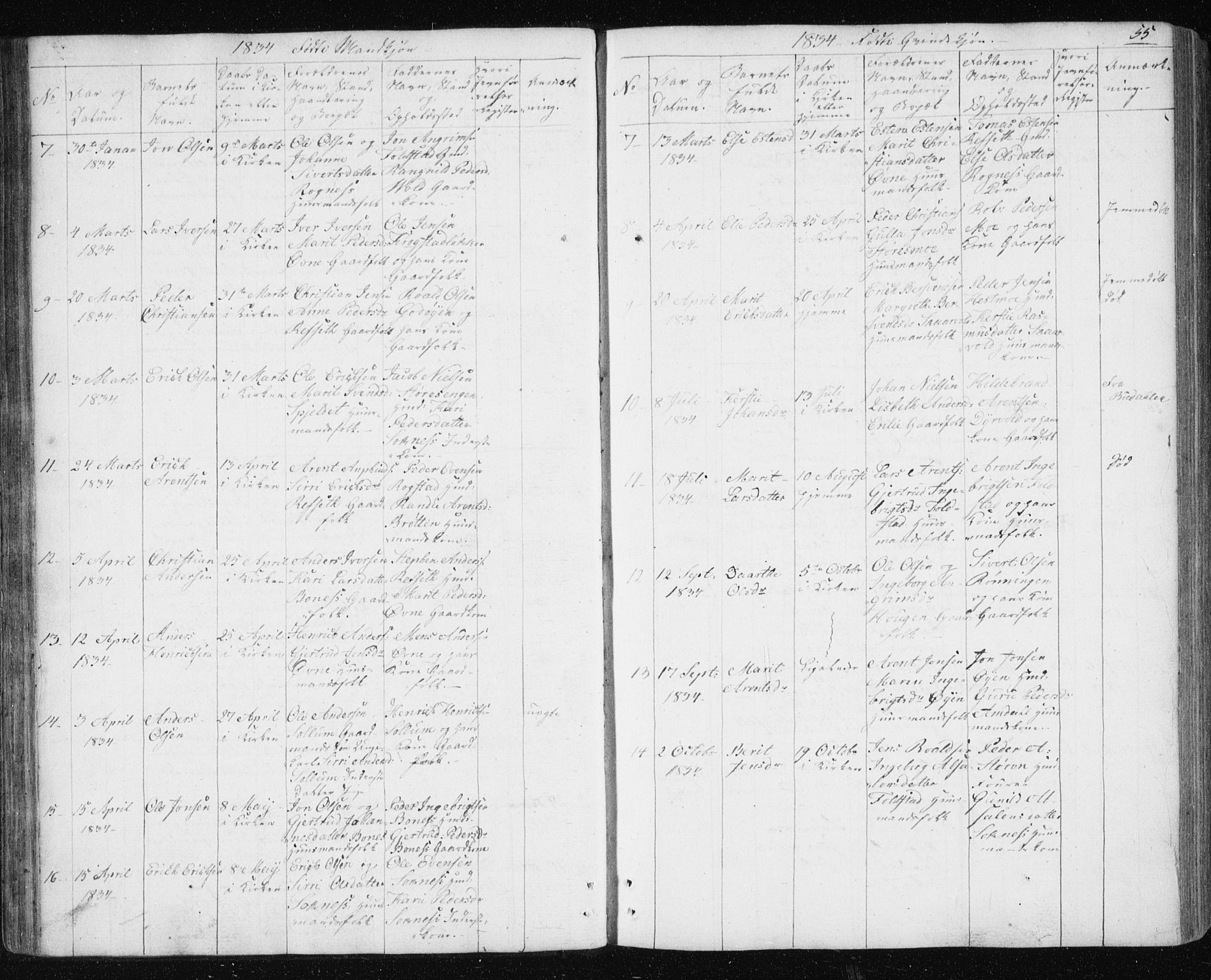 Ministerialprotokoller, klokkerbøker og fødselsregistre - Sør-Trøndelag, SAT/A-1456/687/L1017: Parish register (copy) no. 687C01, 1816-1837, p. 55