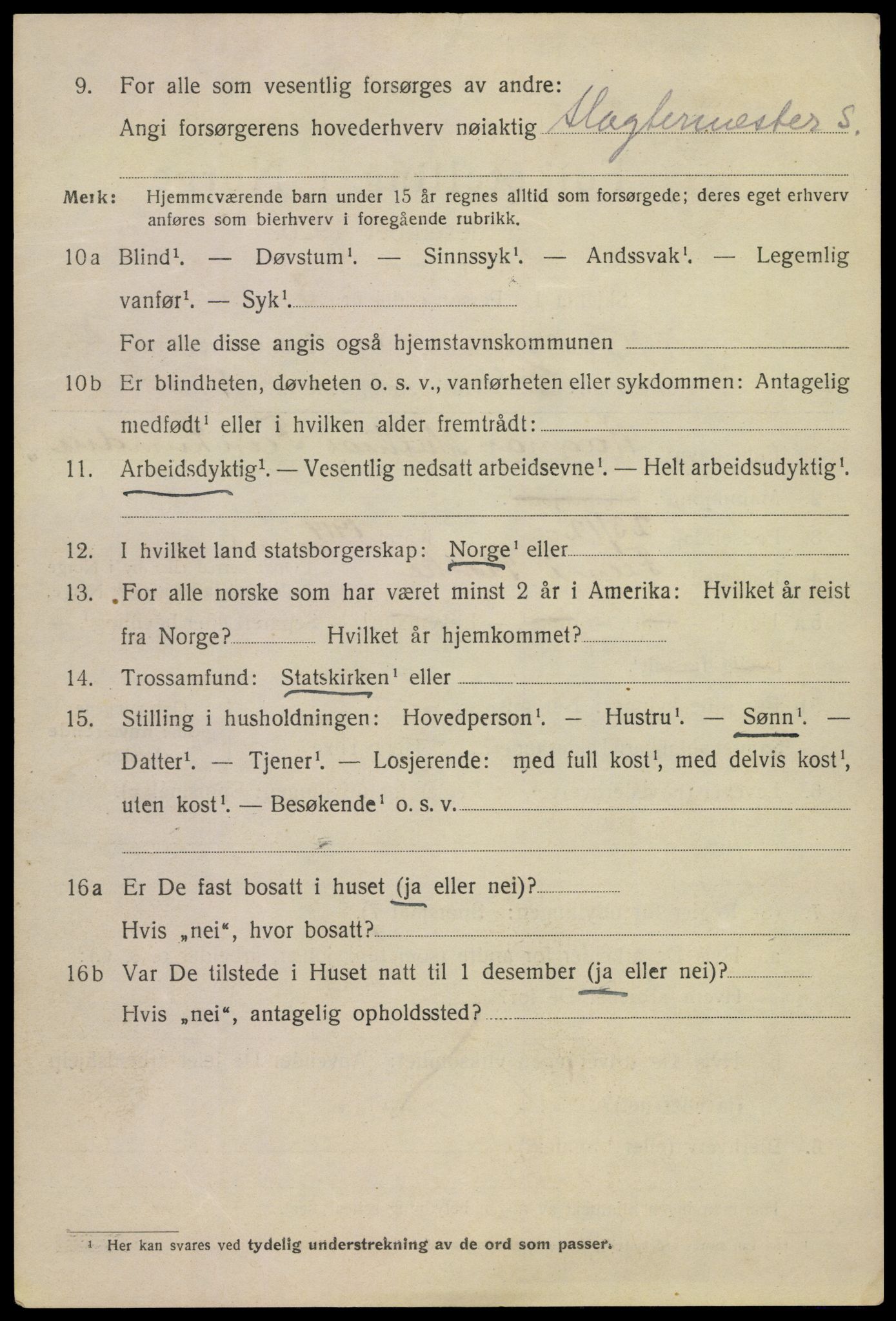 SAKO, 1920 census for Kragerø, 1920, p. 5446