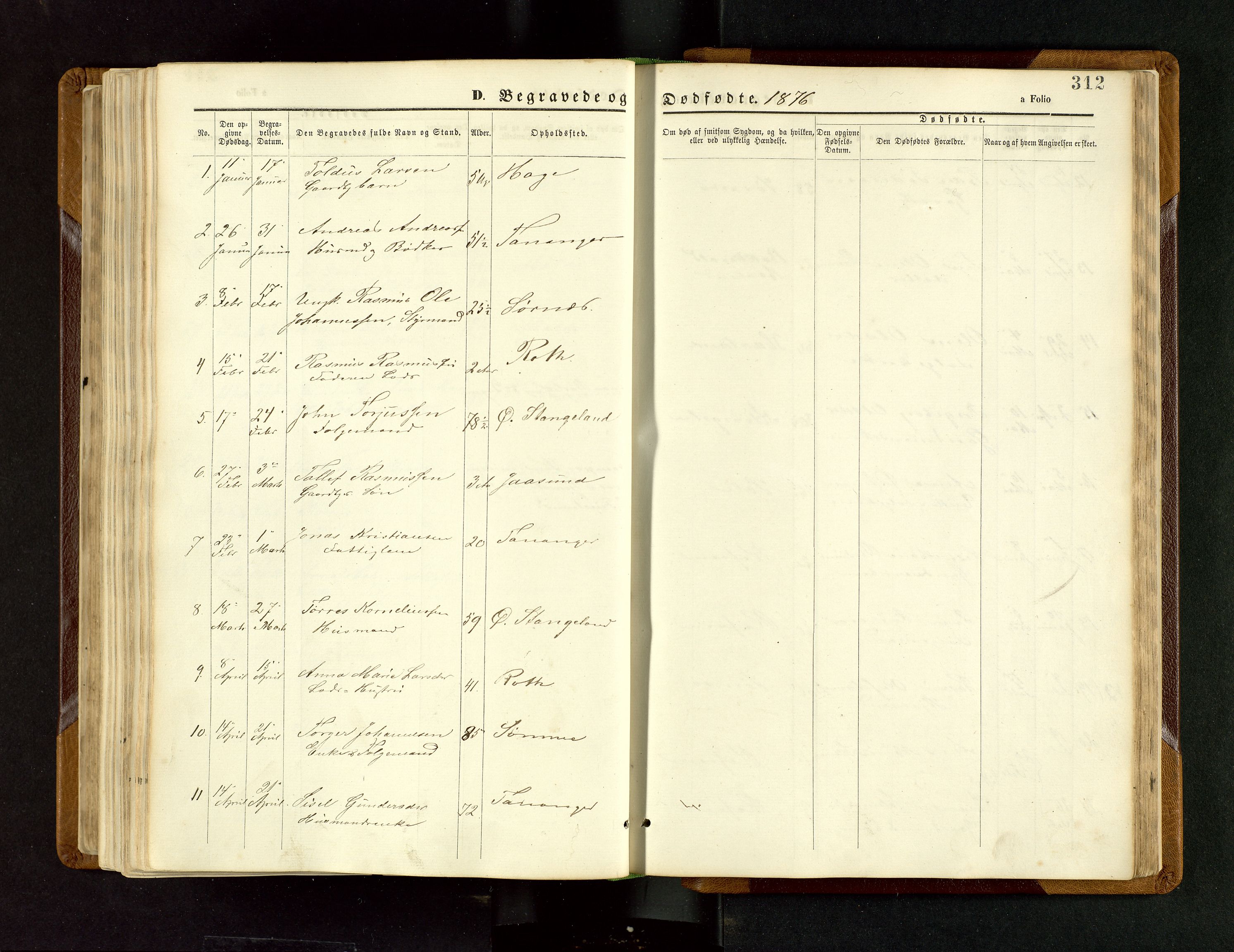Håland sokneprestkontor, SAST/A-101802/001/30BB/L0003: Parish register (copy) no. B 3, 1873-1893, p. 312