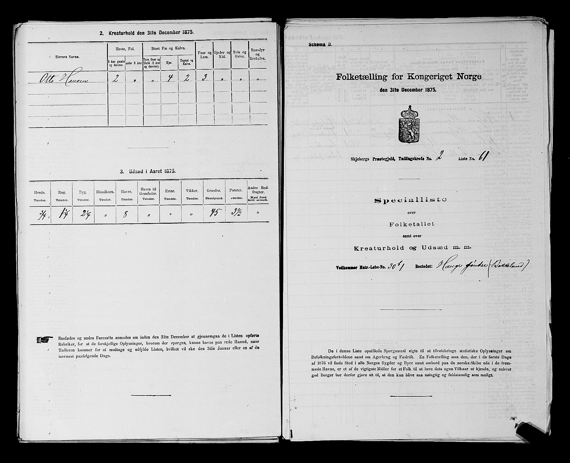 RA, 1875 census for 0115P Skjeberg, 1875, p. 350