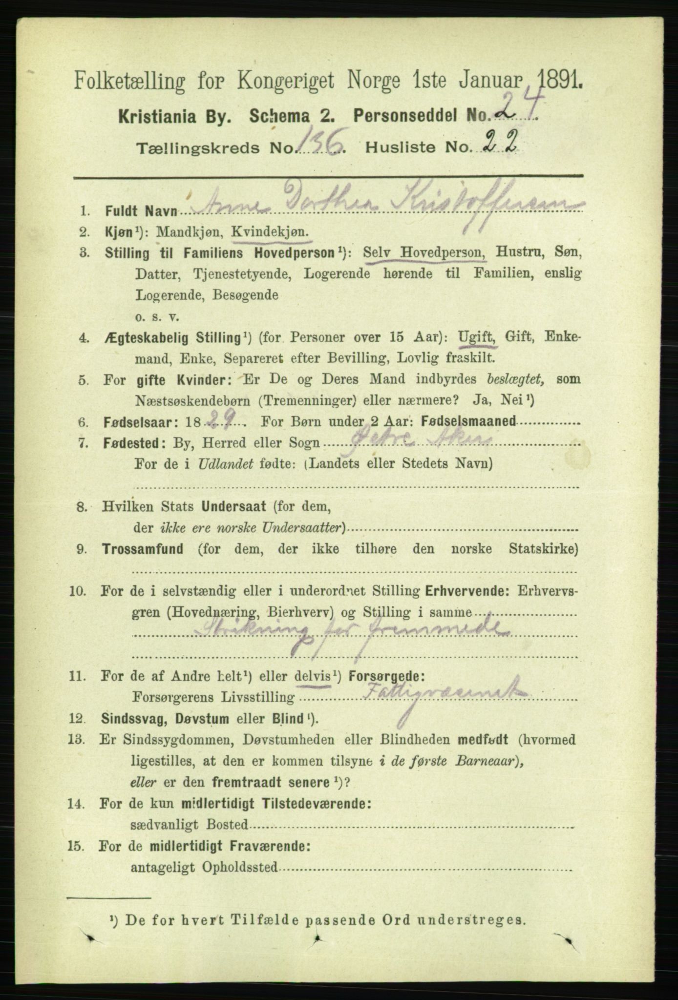 RA, 1891 census for 0301 Kristiania, 1891, p. 75845