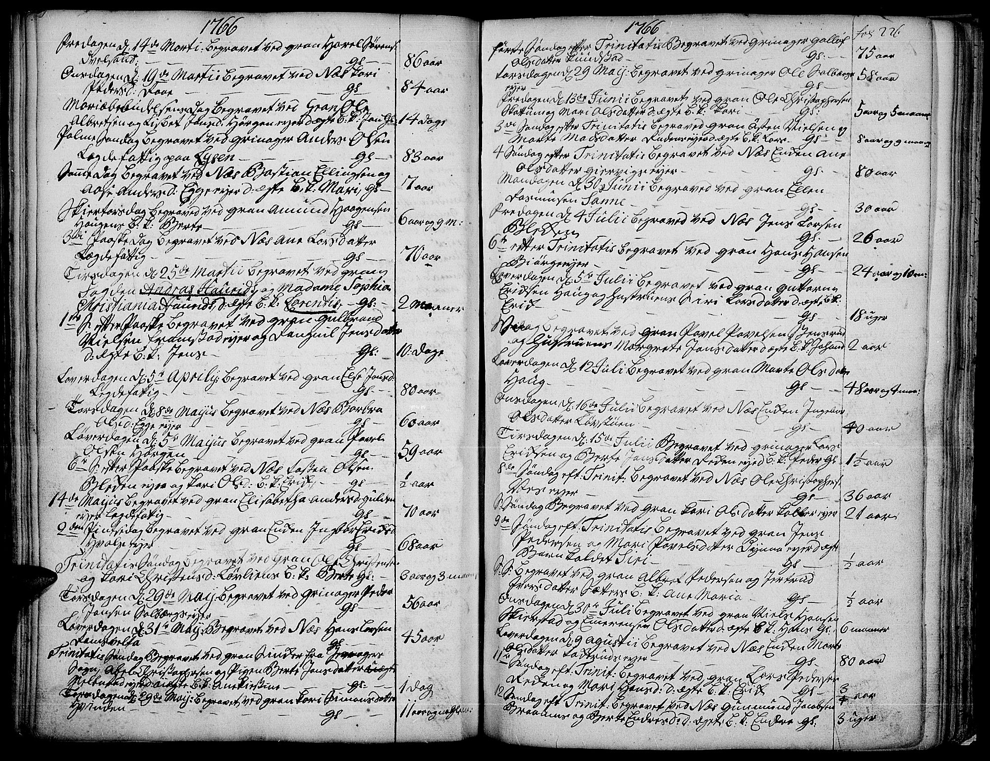 Gran prestekontor, AV/SAH-PREST-112/H/Ha/Haa/L0004: Parish register (official) no. 4, 1759-1775, p. 226