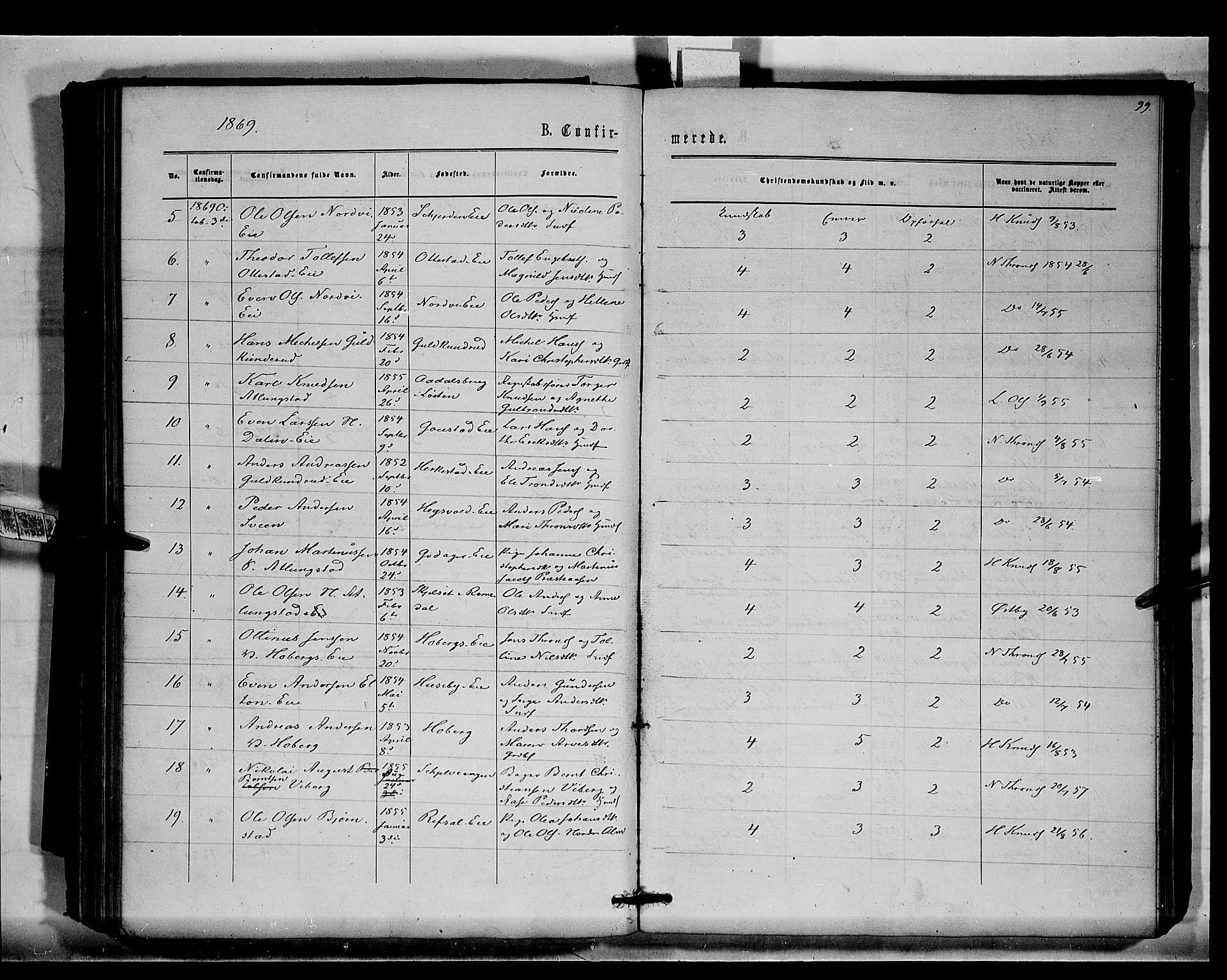 Stange prestekontor, AV/SAH-PREST-002/K/L0015: Parish register (official) no. 15, 1862-1879, p. 99