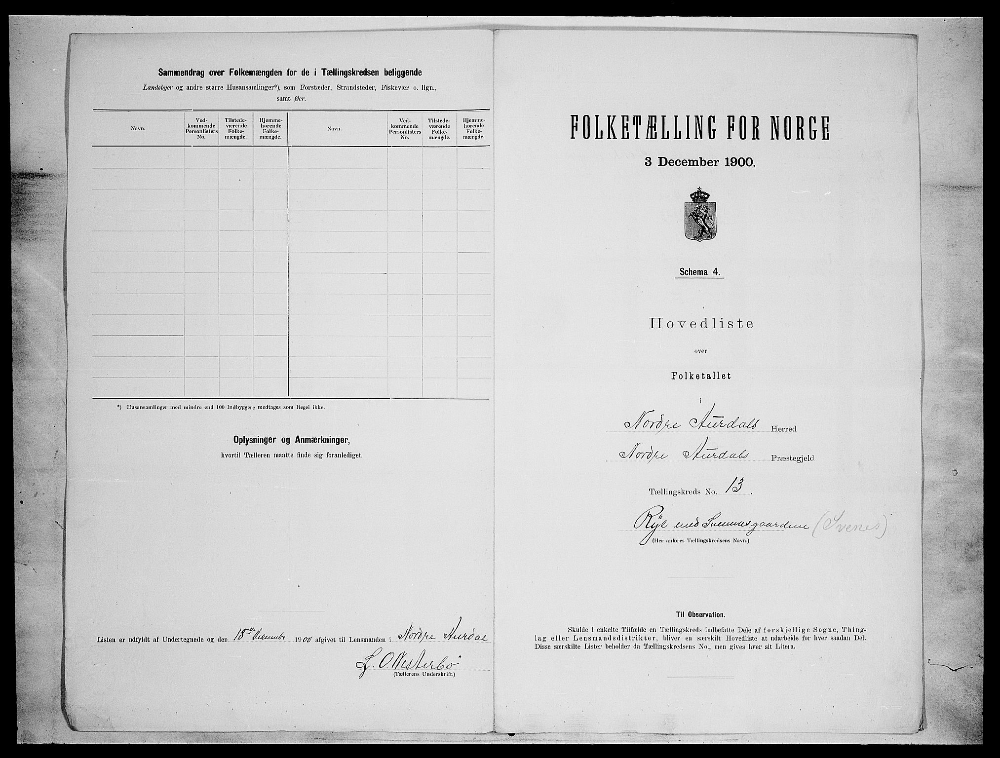 SAH, 1900 census for Nord-Aurdal, 1900, p. 61