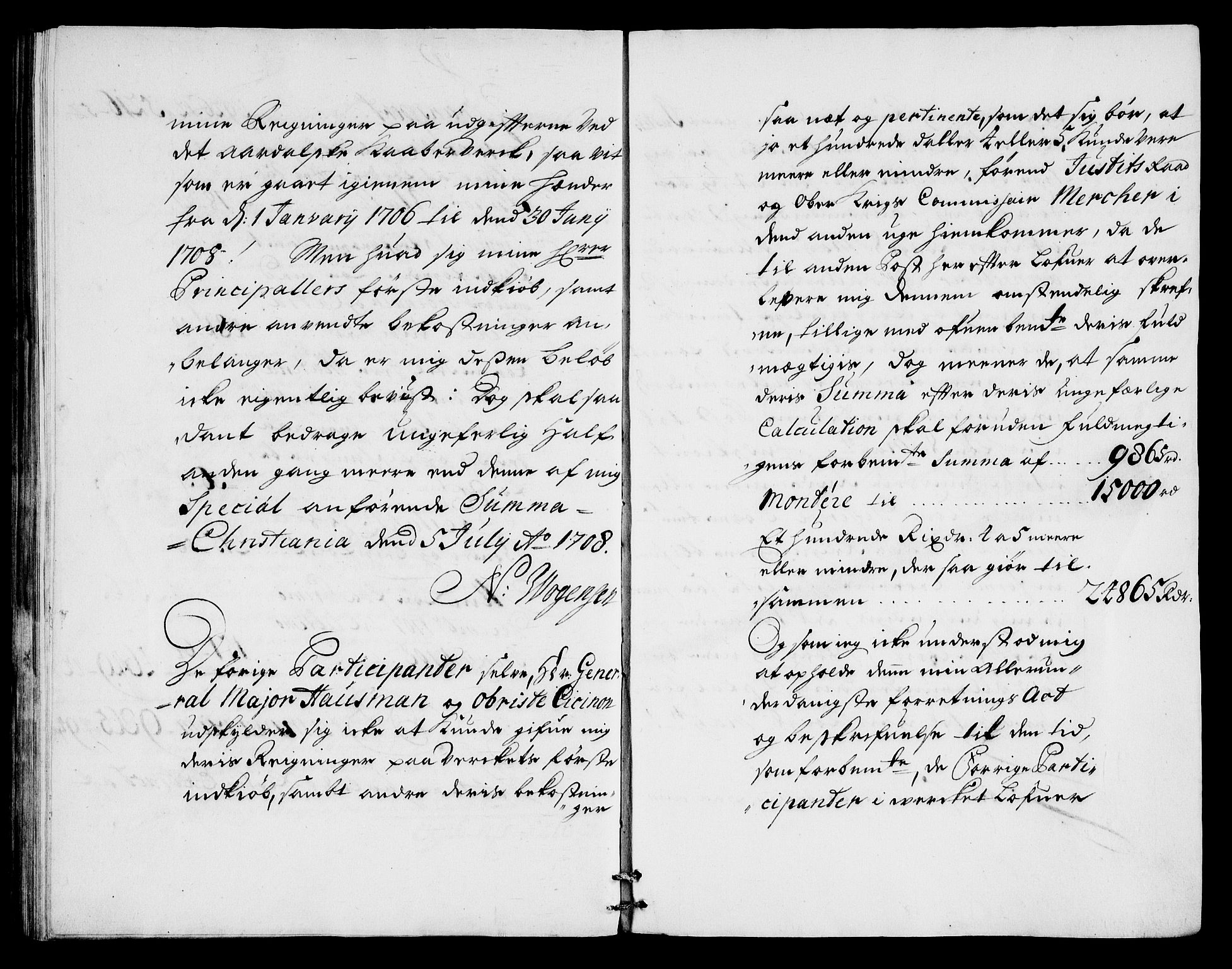 Danske Kanselli, Skapsaker, RA/EA-4061/G/L0015: Tillegg til skapsakene, 1707-1708, p. 385