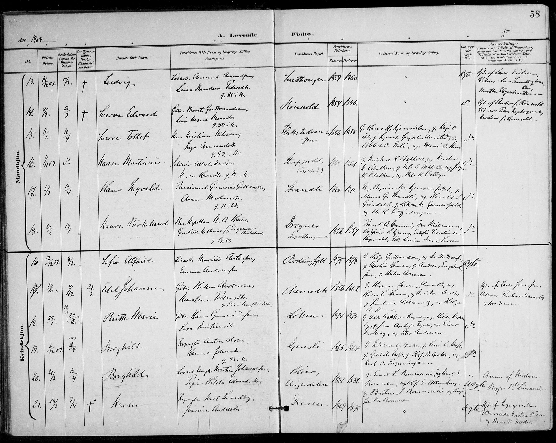 Nes prestekontor Kirkebøker, AV/SAO-A-10410/F/Fa/L0011: Parish register (official) no. I 11, 1899-1918, p. 58