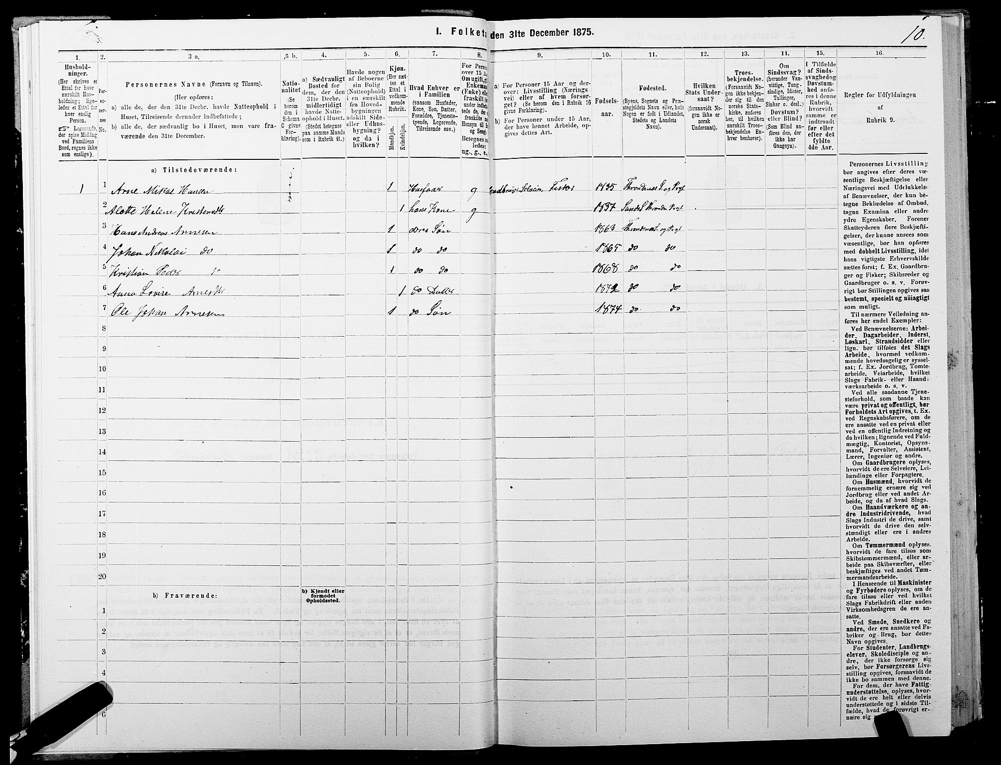 SATØ, 1875 census for 1914P Trondenes, 1875, p. 6010