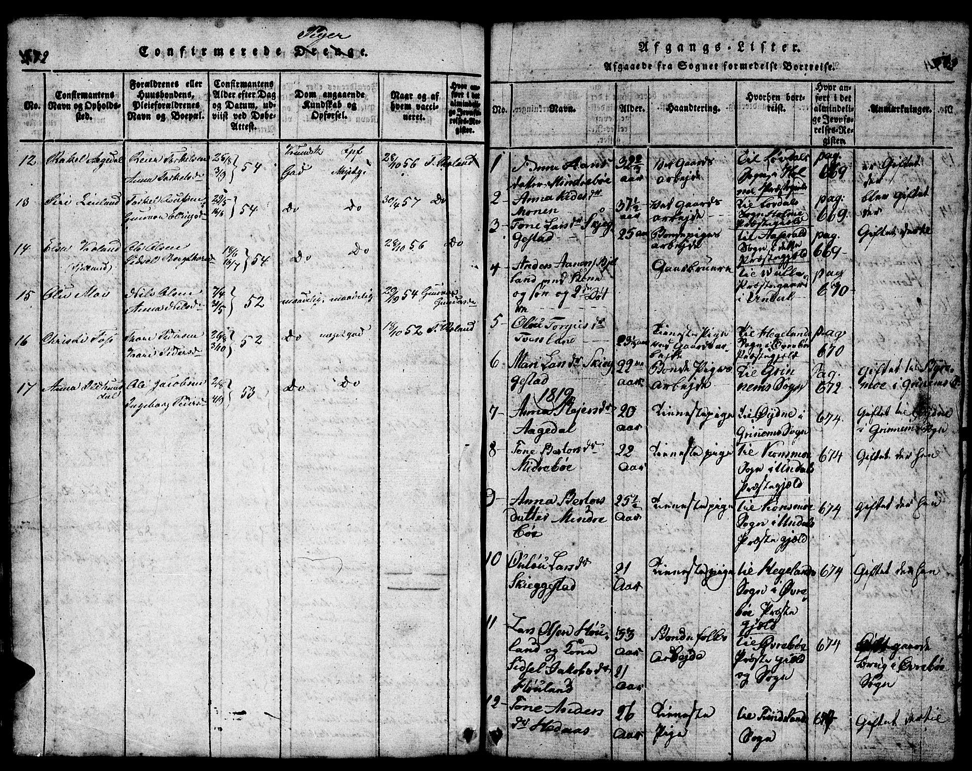 Bjelland sokneprestkontor, SAK/1111-0005/F/Fb/Fba/L0003: Parish register (copy) no. B 3, 1816-1870, p. 572-573