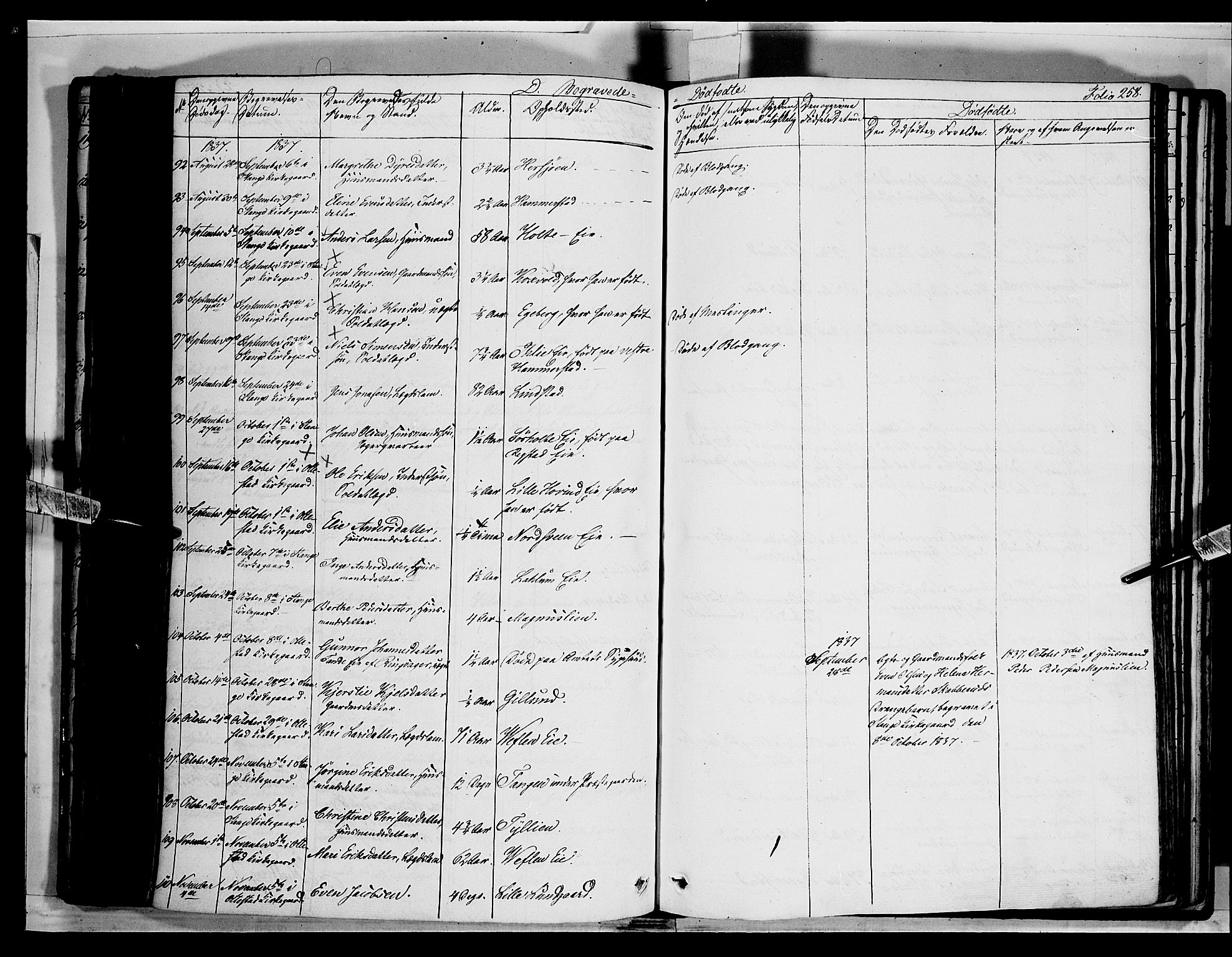 Stange prestekontor, AV/SAH-PREST-002/K/L0010: Parish register (official) no. 10, 1835-1845, p. 258