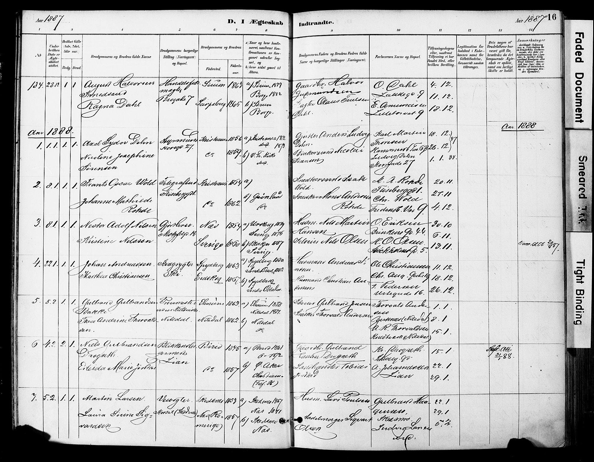 Grønland prestekontor Kirkebøker, SAO/A-10848/F/Fa/L0013: Parish register (official) no. 13, 1887-1906, p. 16